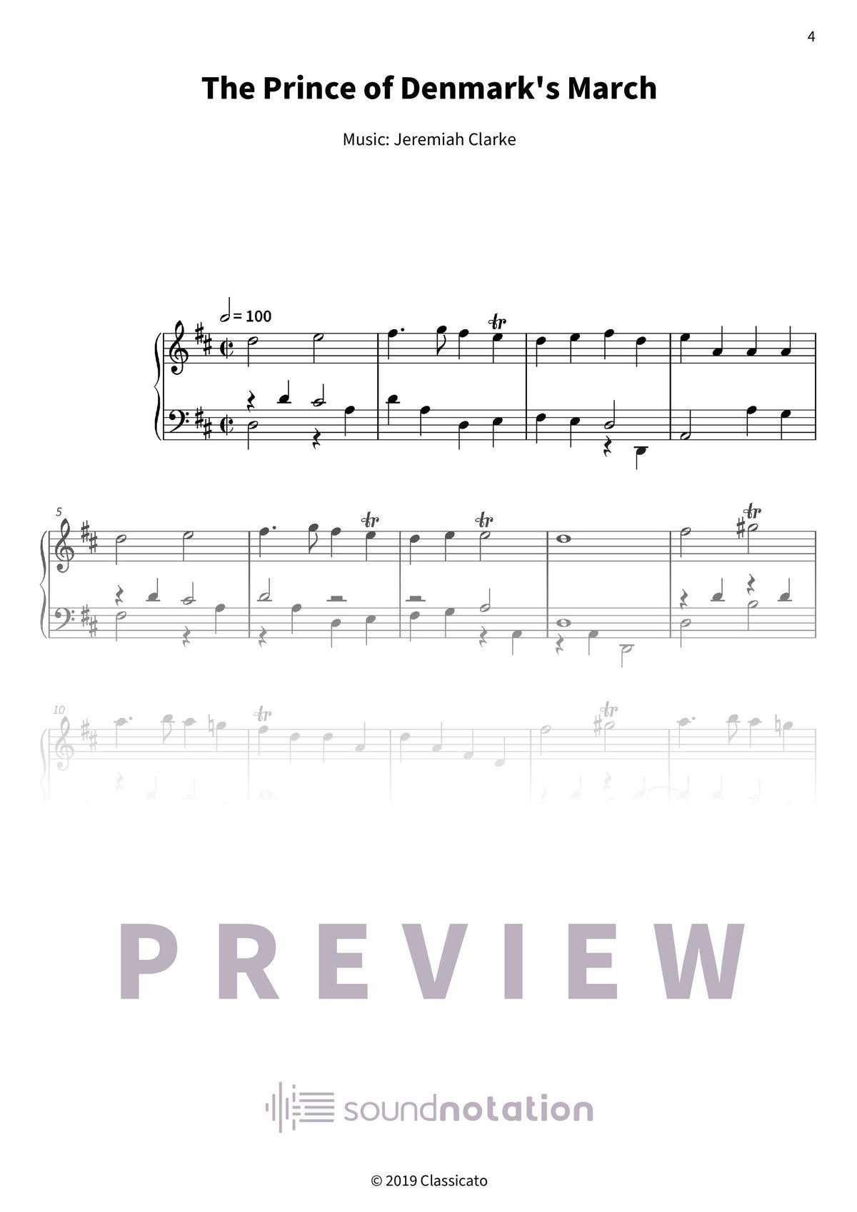 The Prince of Denmark's March - Preview Page 1