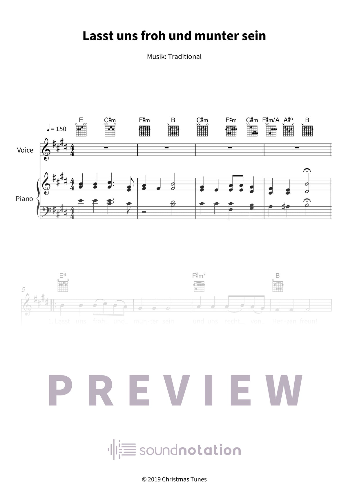 Lasst uns froh und munter sein - Preview Page 1