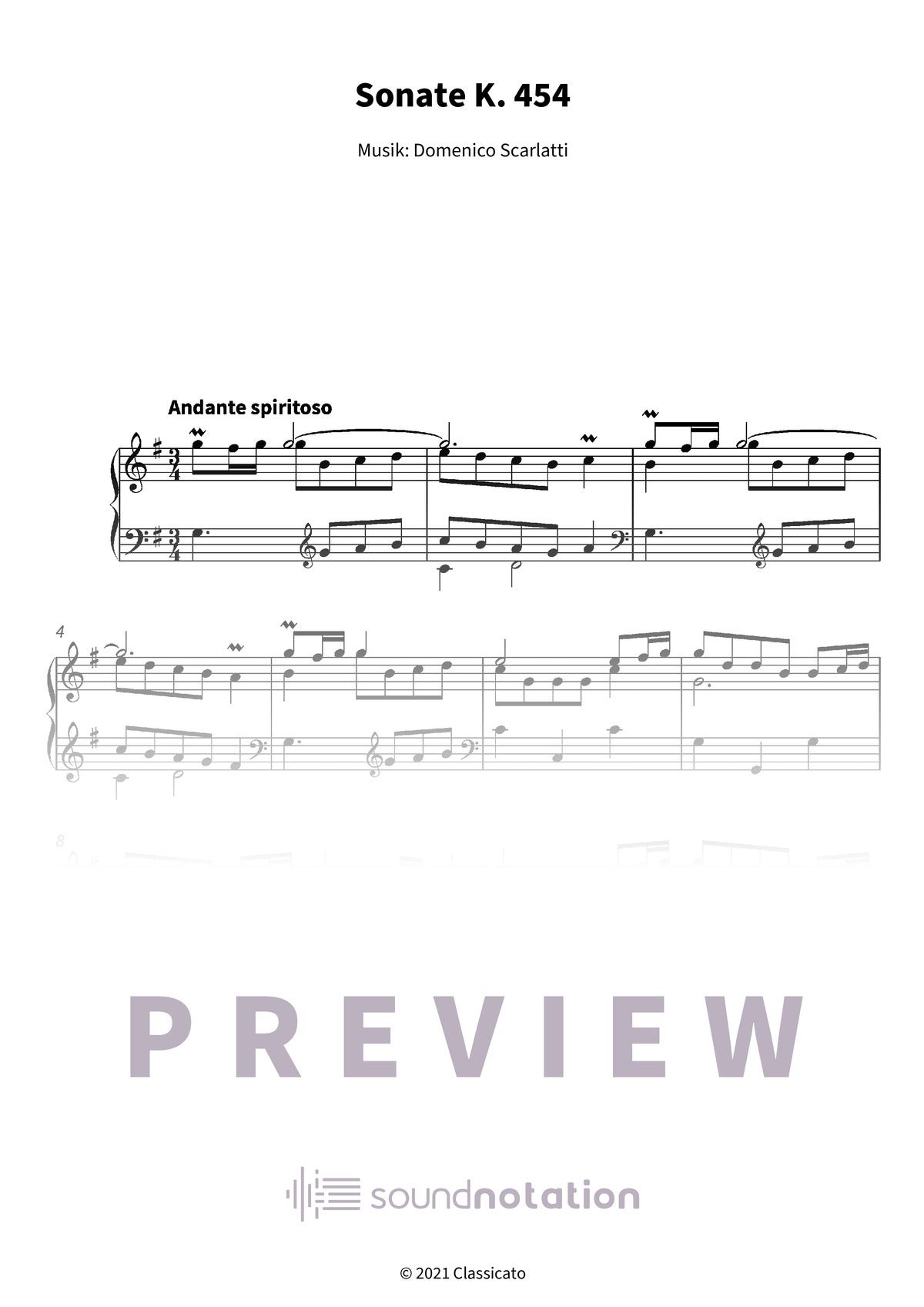 Sonate K. 454 - Preview Page 1