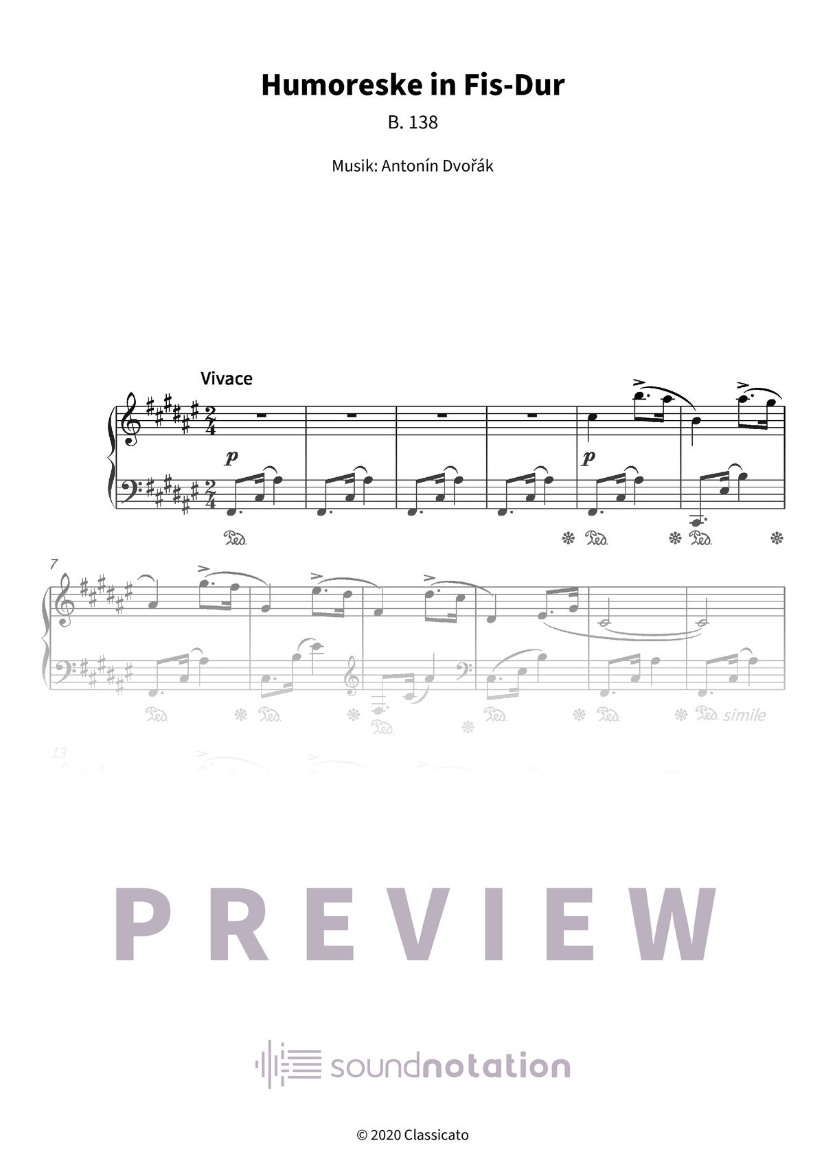 Humoreske in Fis-Dur - Preview Page 1