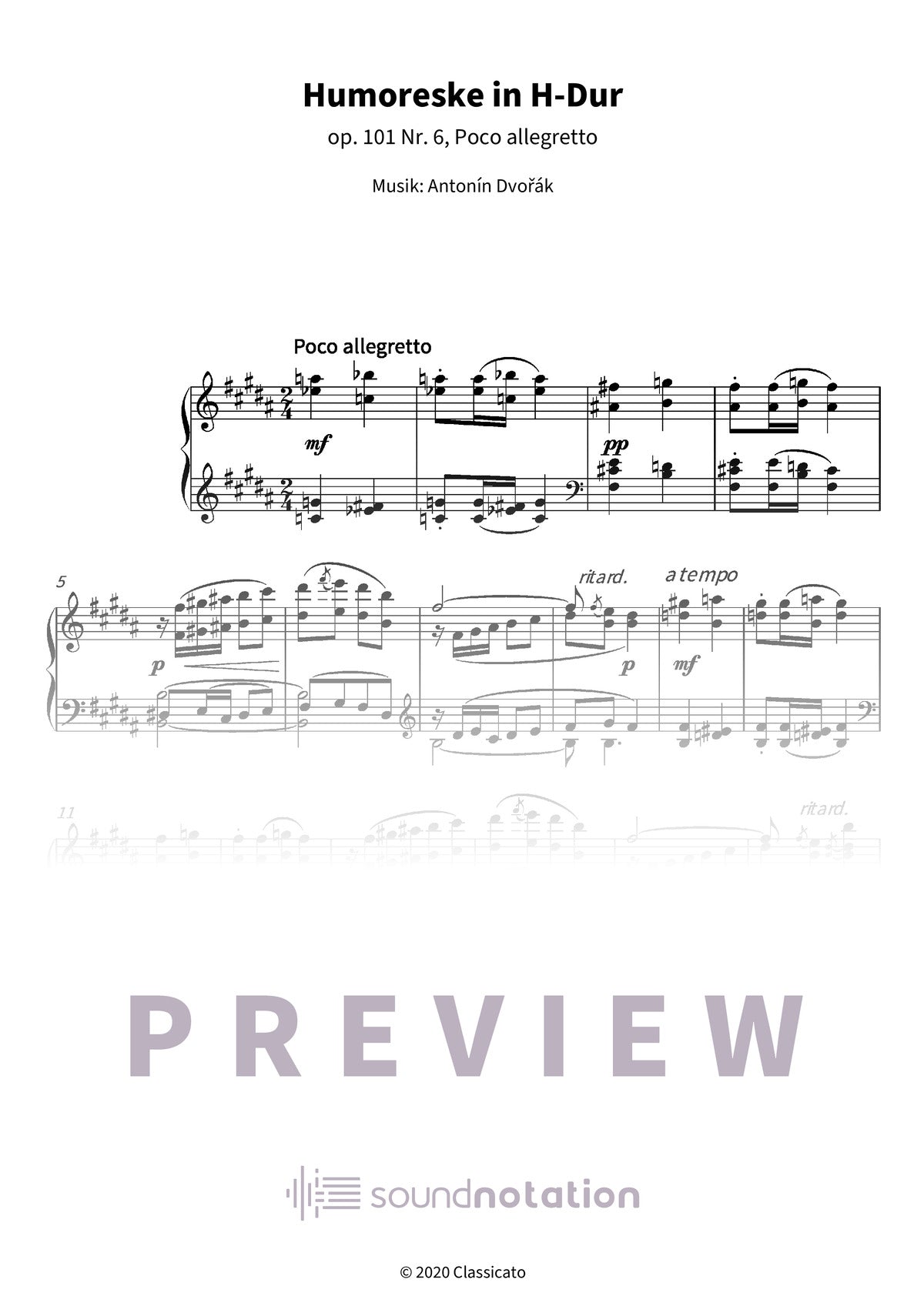Humoreske in H-Dur - Preview Page 1
