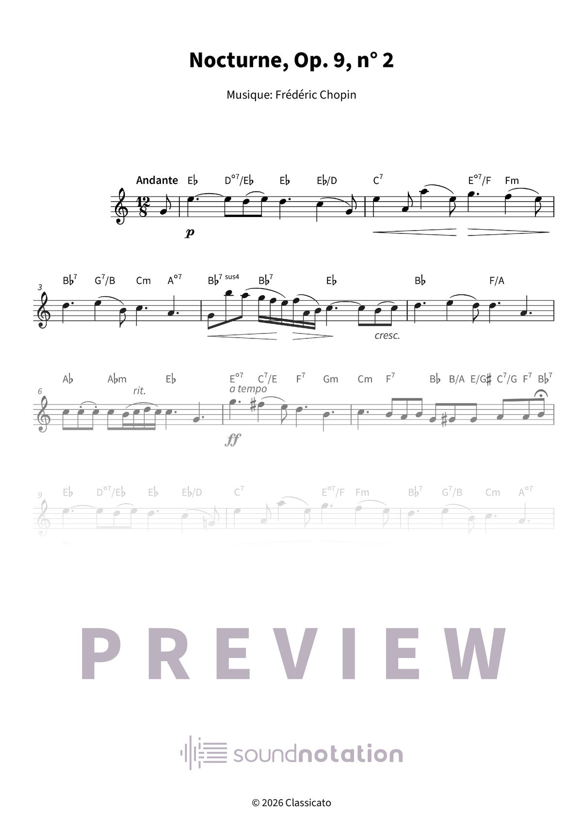 Nocturne op. 9 n° 2 - Preview Page 1