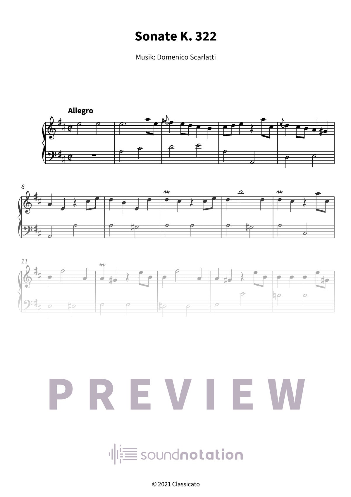 Sonate K. 322 - Preview Page 1