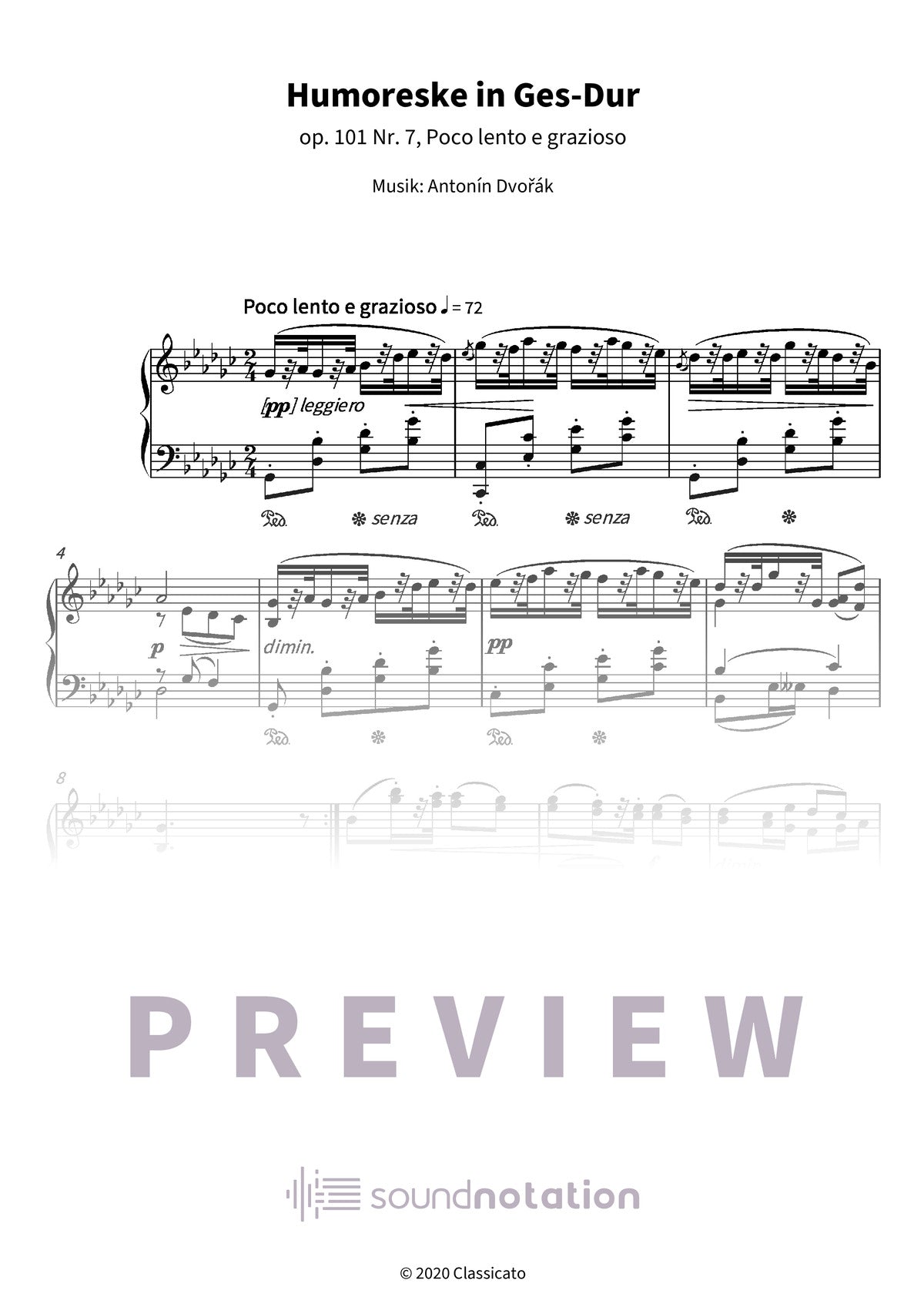 Humoreske in Ges-Dur - Preview Page 1