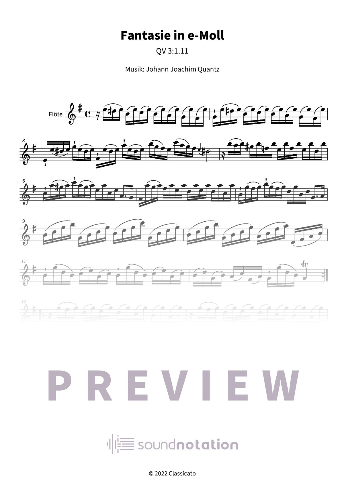 Fantasie in e-Moll - Preview Page 1