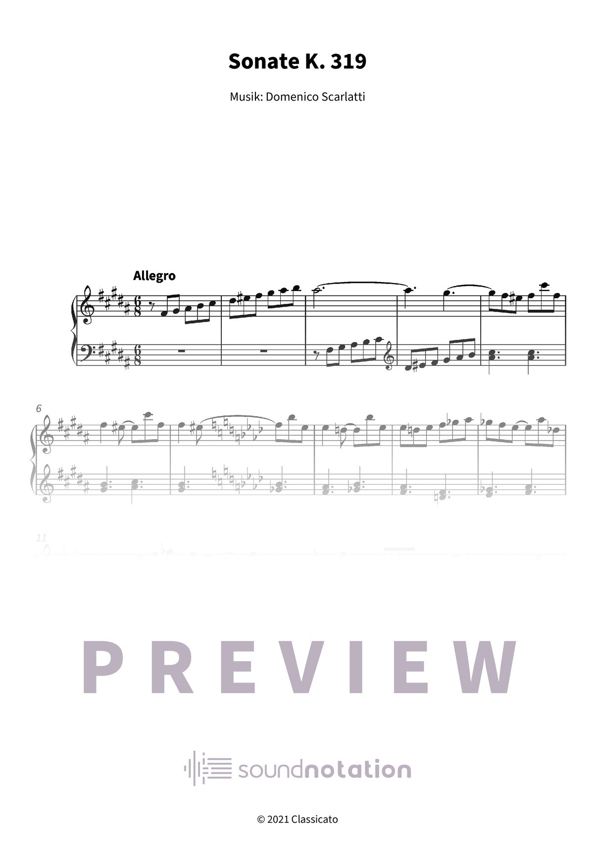 Sonate K. 319 - Preview Page 1