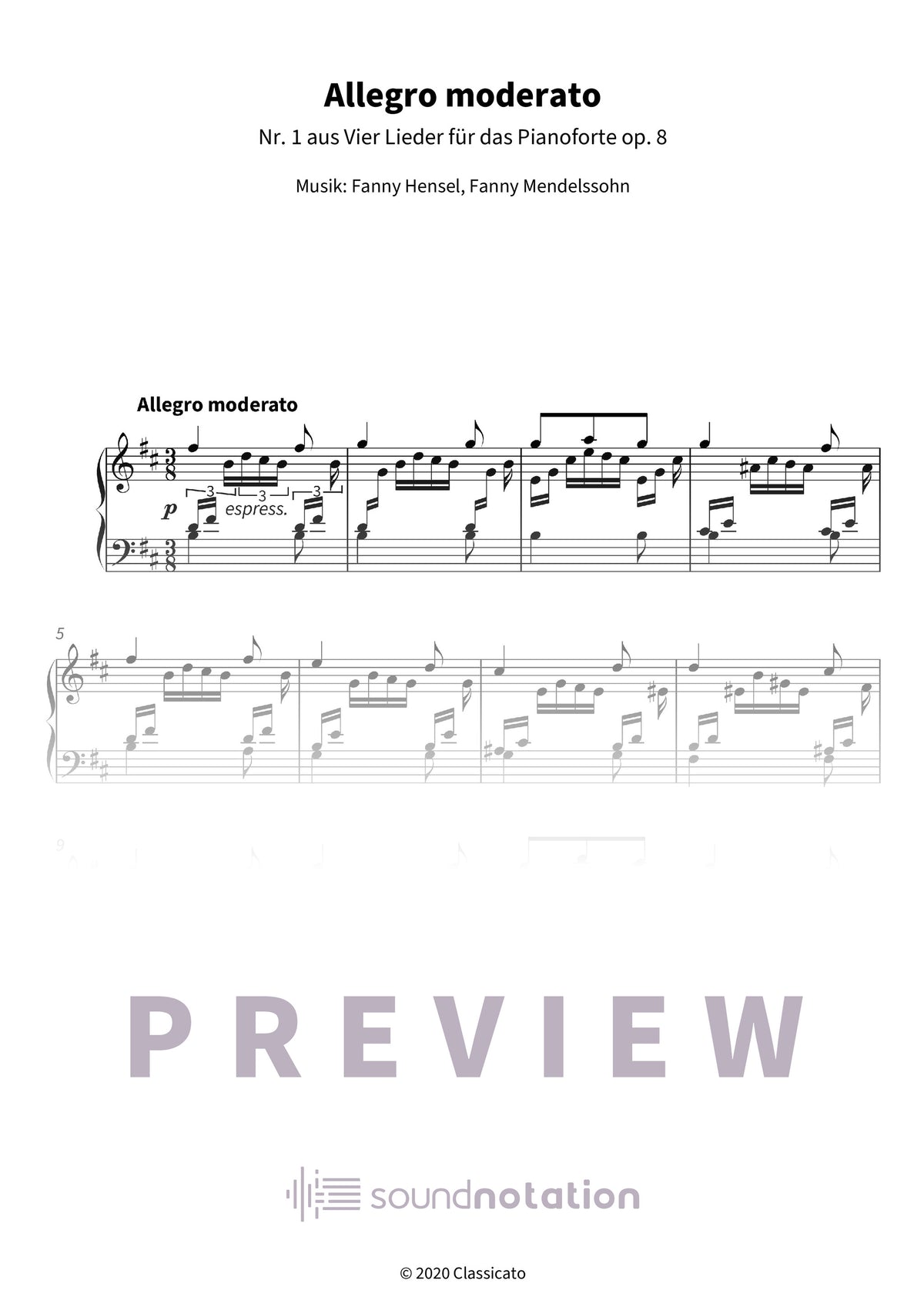 Allegro moderato - Preview Page 1