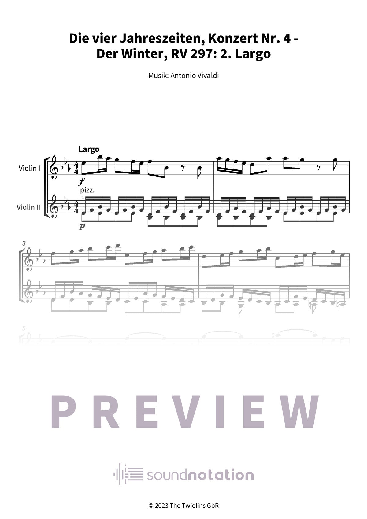 Die vier Jahreszeiten, Konzert Nr. 4 - Der Winter - Preview Page 1