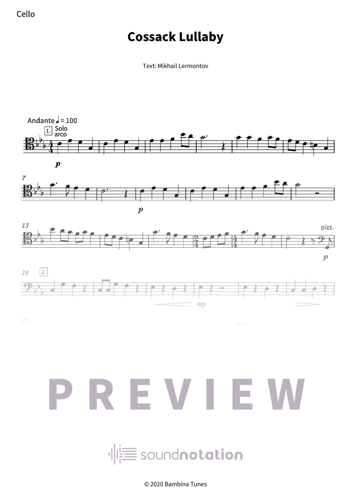 Cossack Lullaby - Preview Page 1