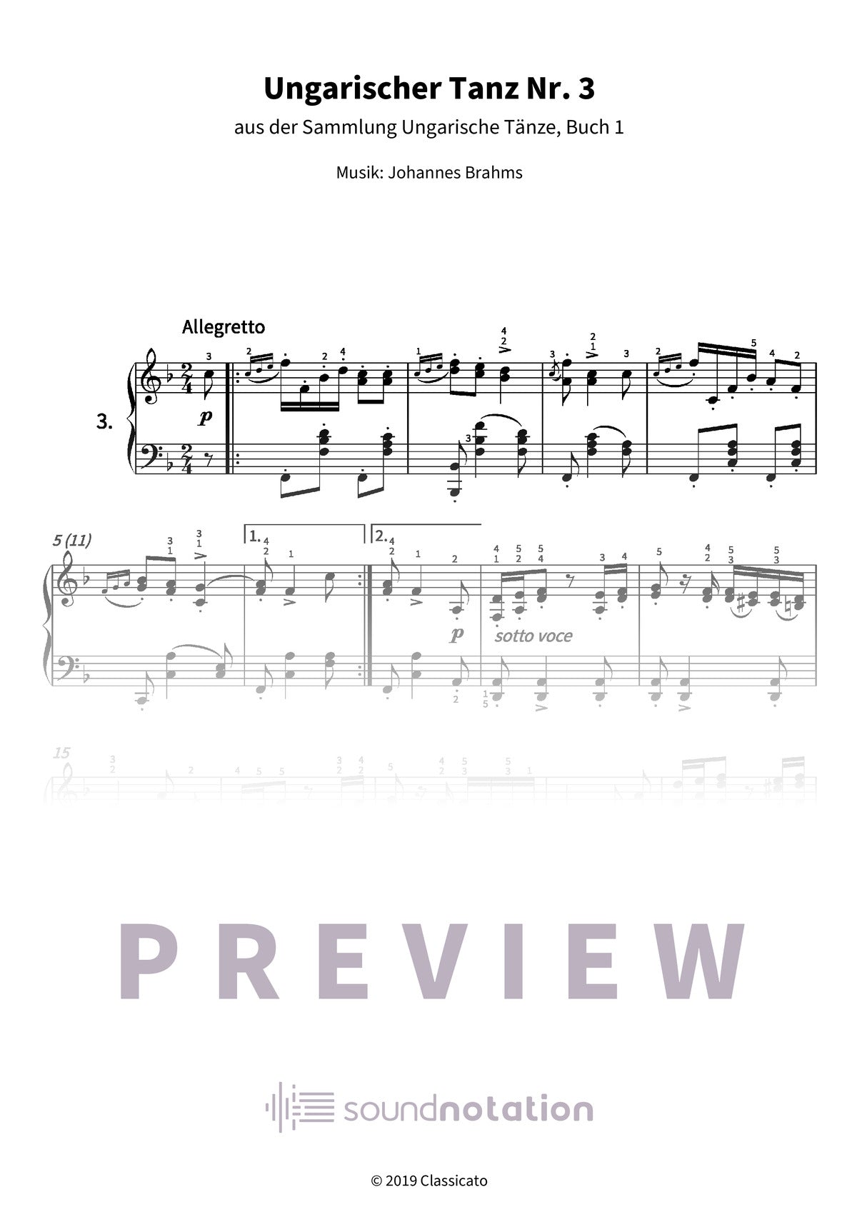Ungarischer Tanz Nr. 3 - Preview Page 1