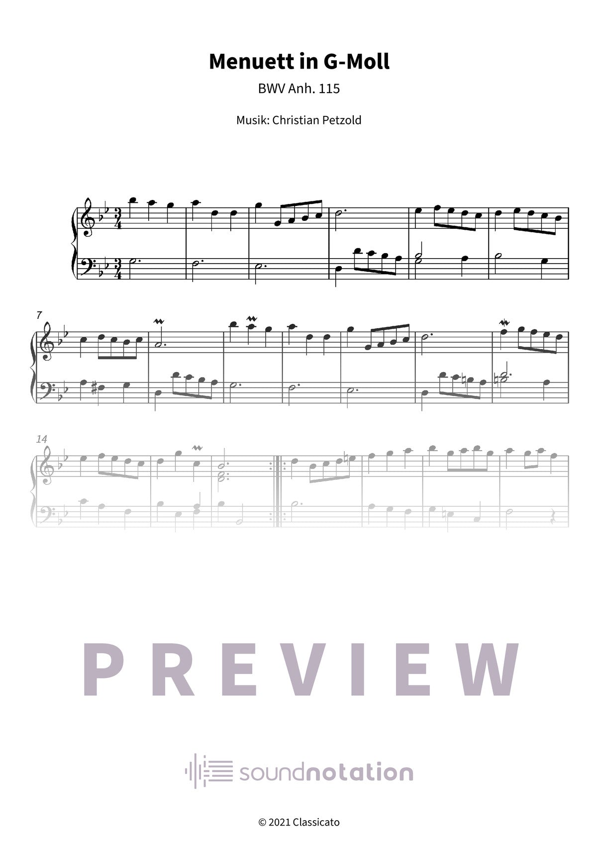 Menuett in G-Moll - Preview Page 1