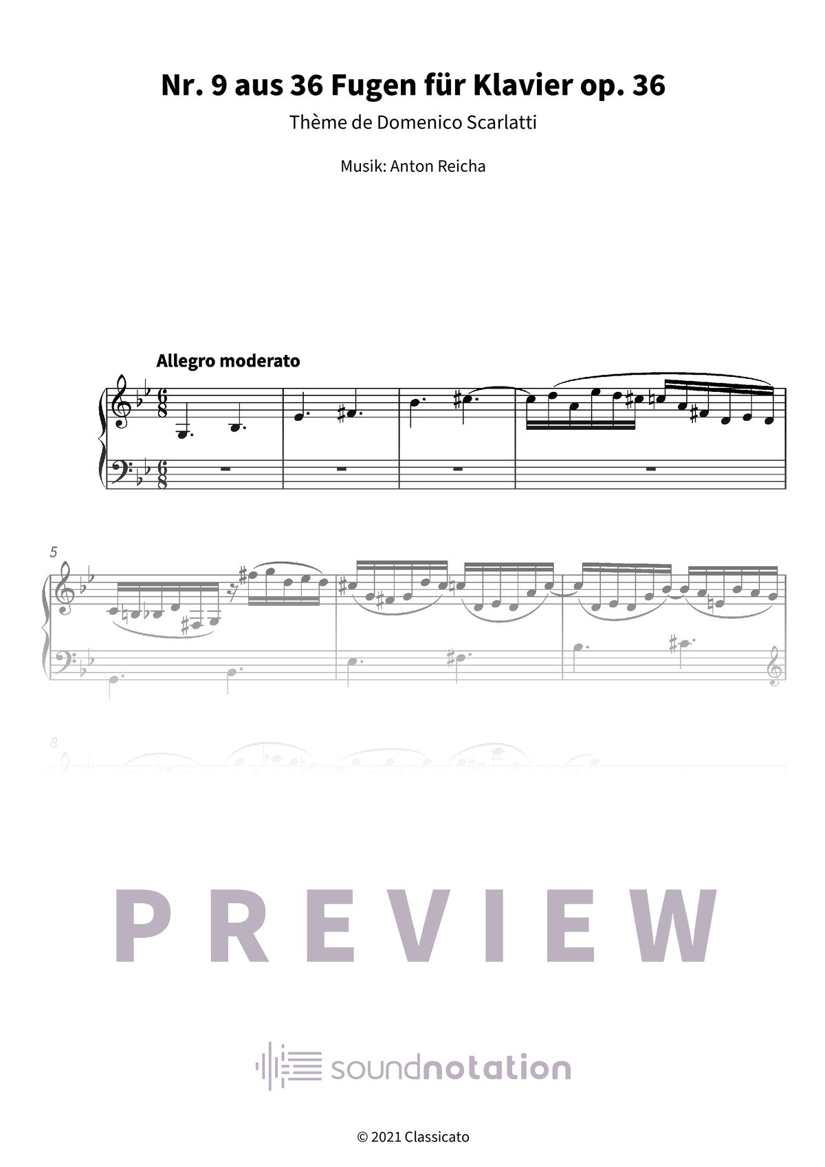 Nr. 9 aus 36 Fugen für Klavier op. 36 - Preview Page 1