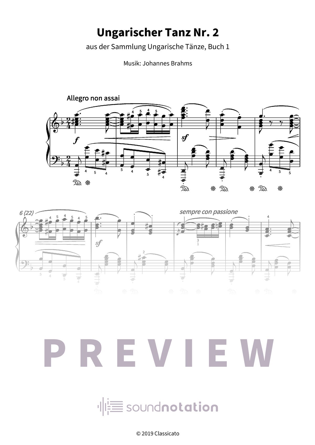 Ungarischer Tanz Nr. 2 - Preview Page 1