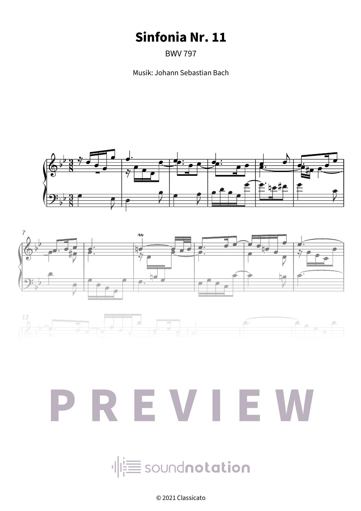 Sinfonia Nr. 11 - Preview Page 1