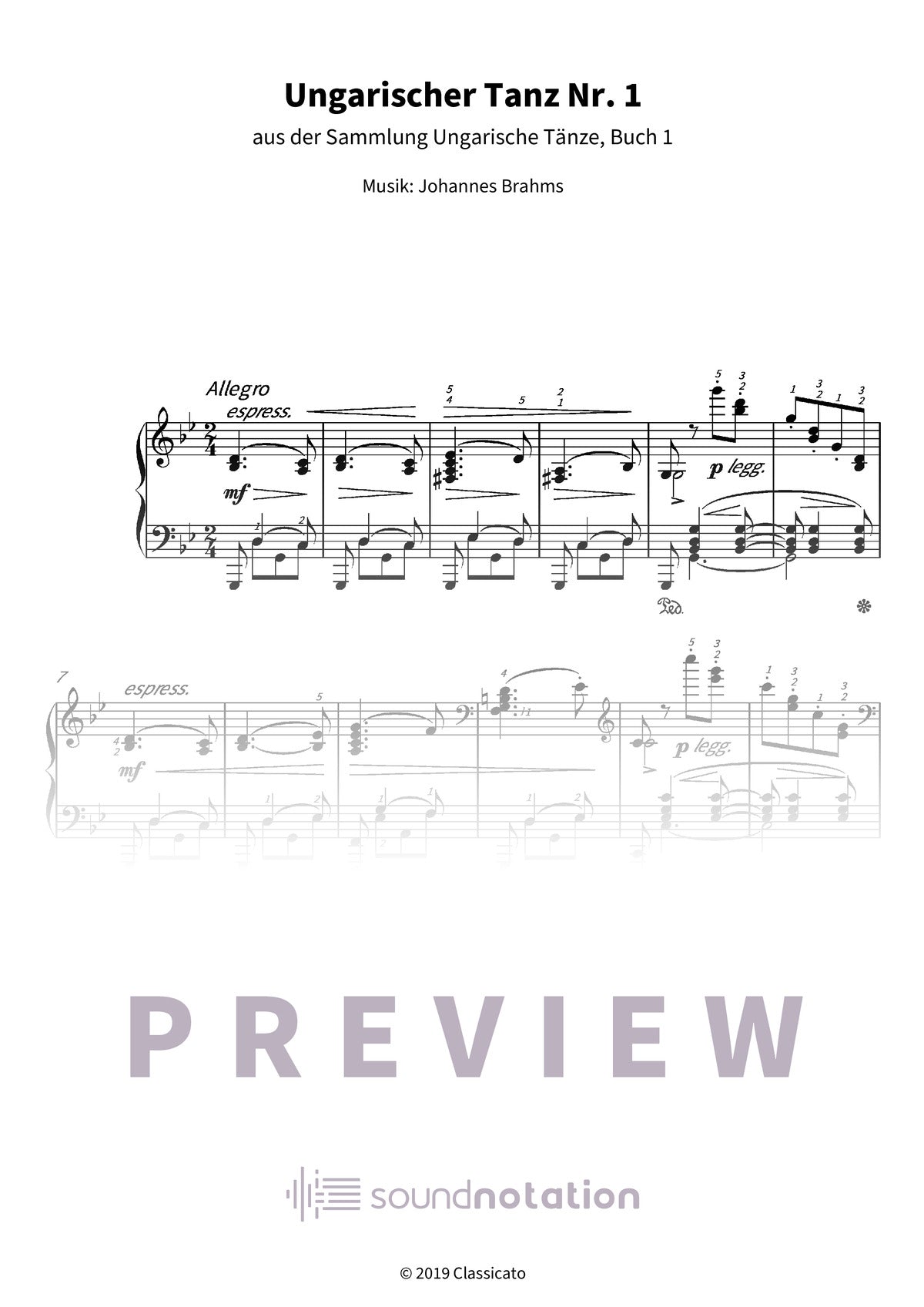 Ungarischer Tanz Nr. 1 - Preview Page 1