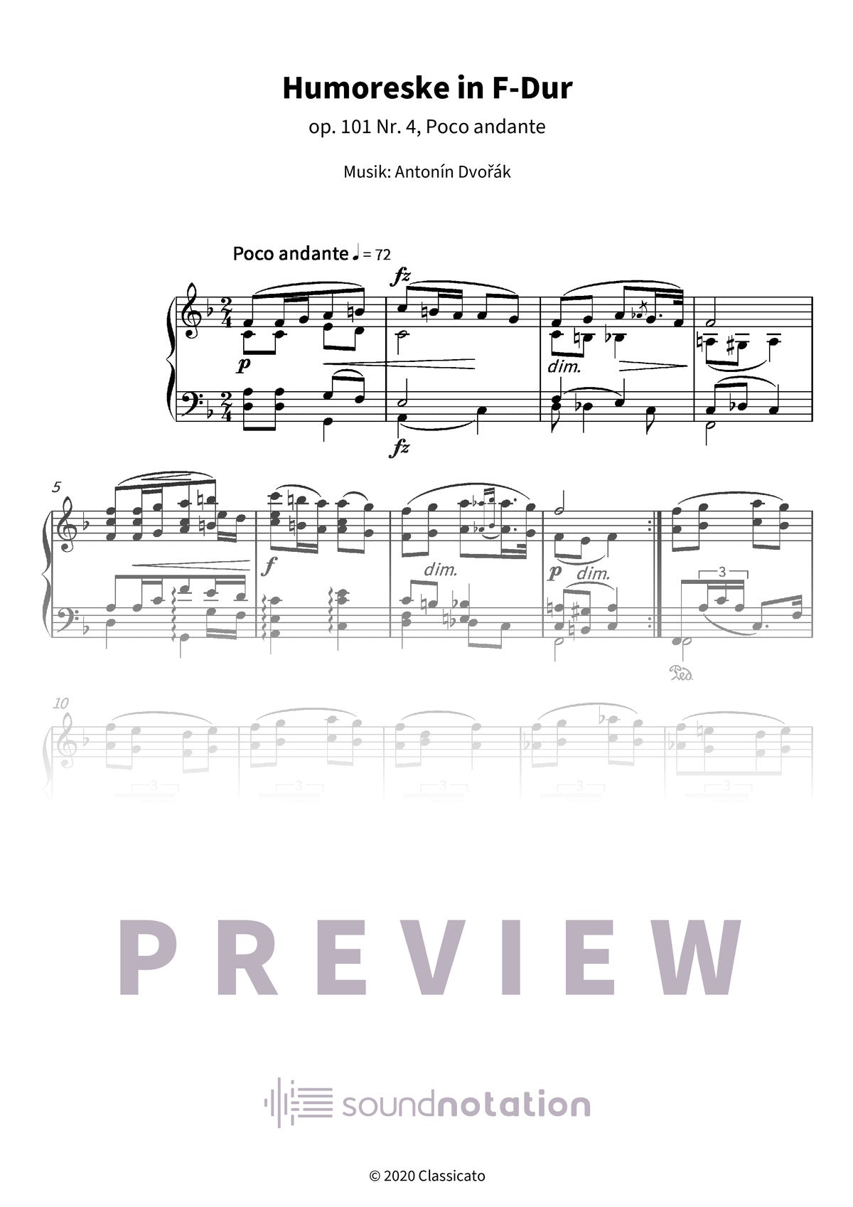 Humoreske in F-Dur - Preview Page 1