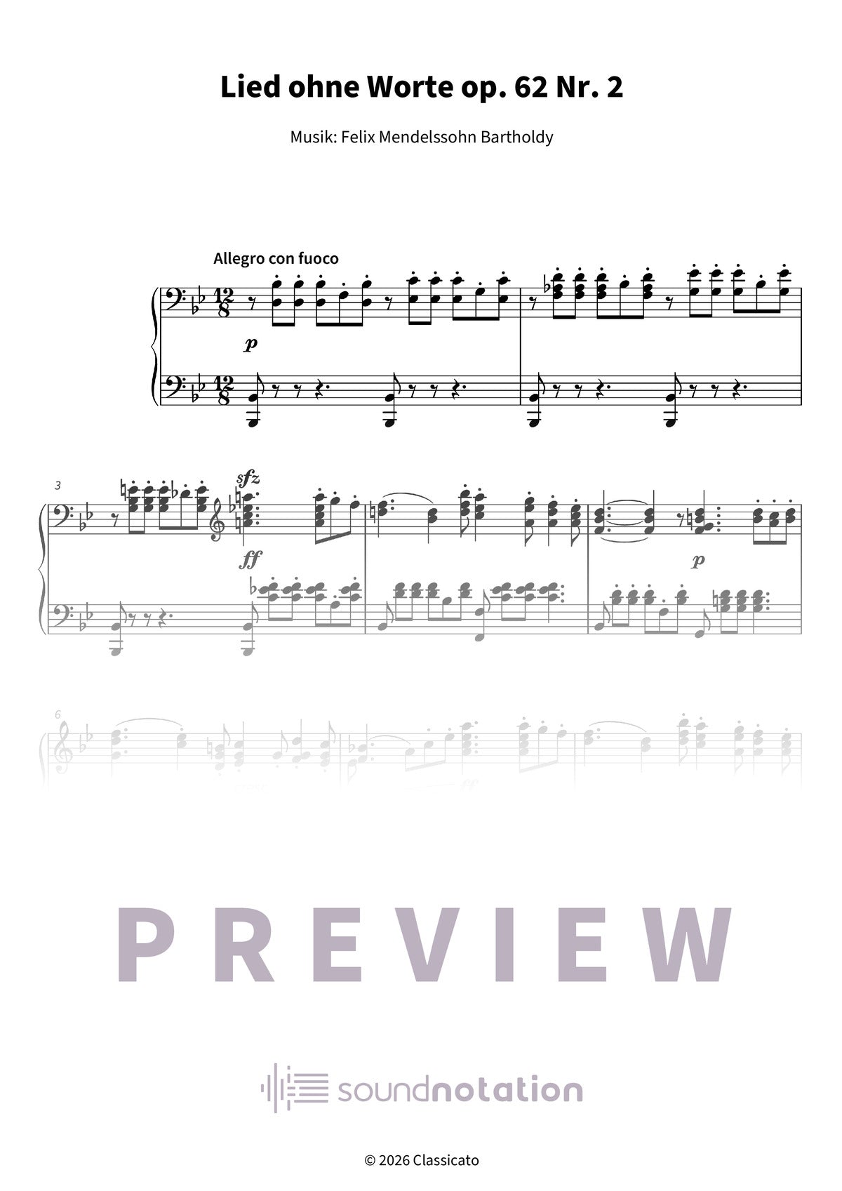 Lied ohne Worte op. 62 Nr. 2 - Preview Page 1