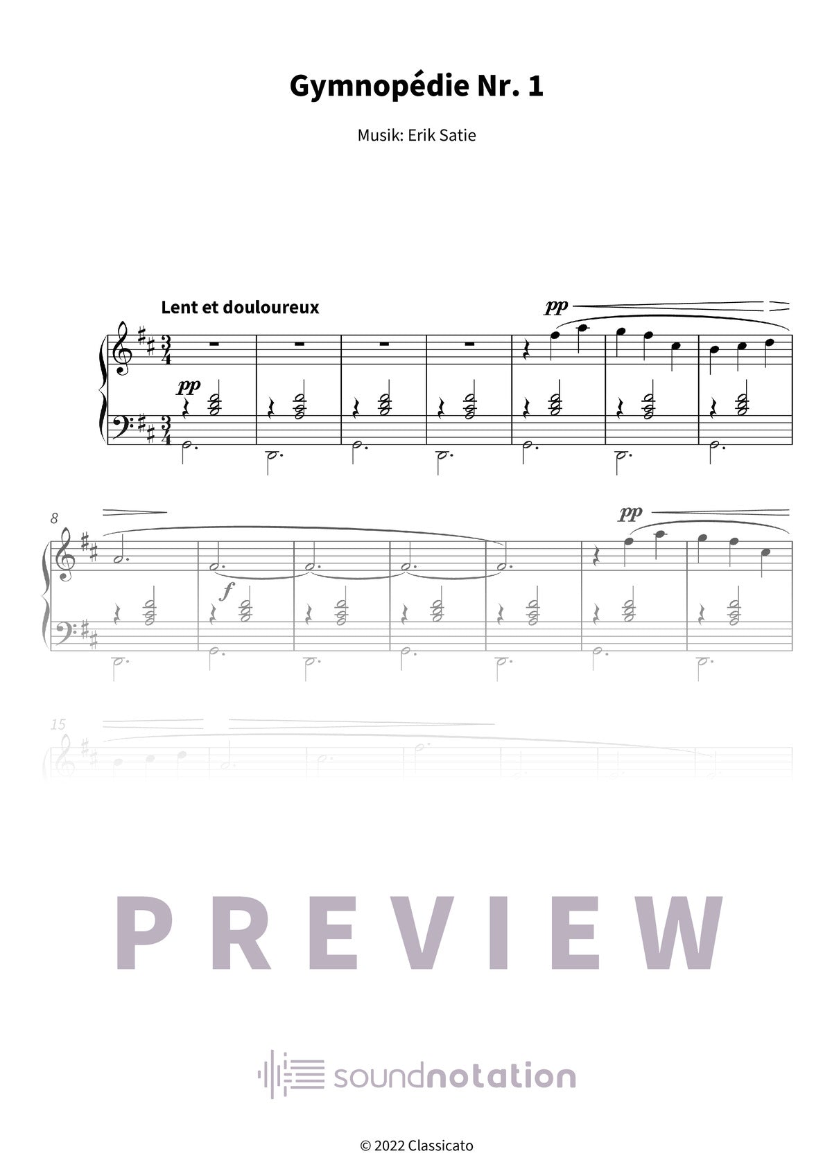 Gymnopédie Nr. 1 - Preview Page 1