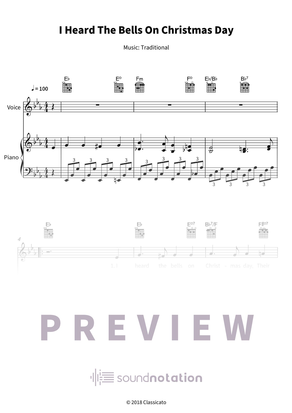 I Heard The Bells On Christmas Day - Preview Page 1