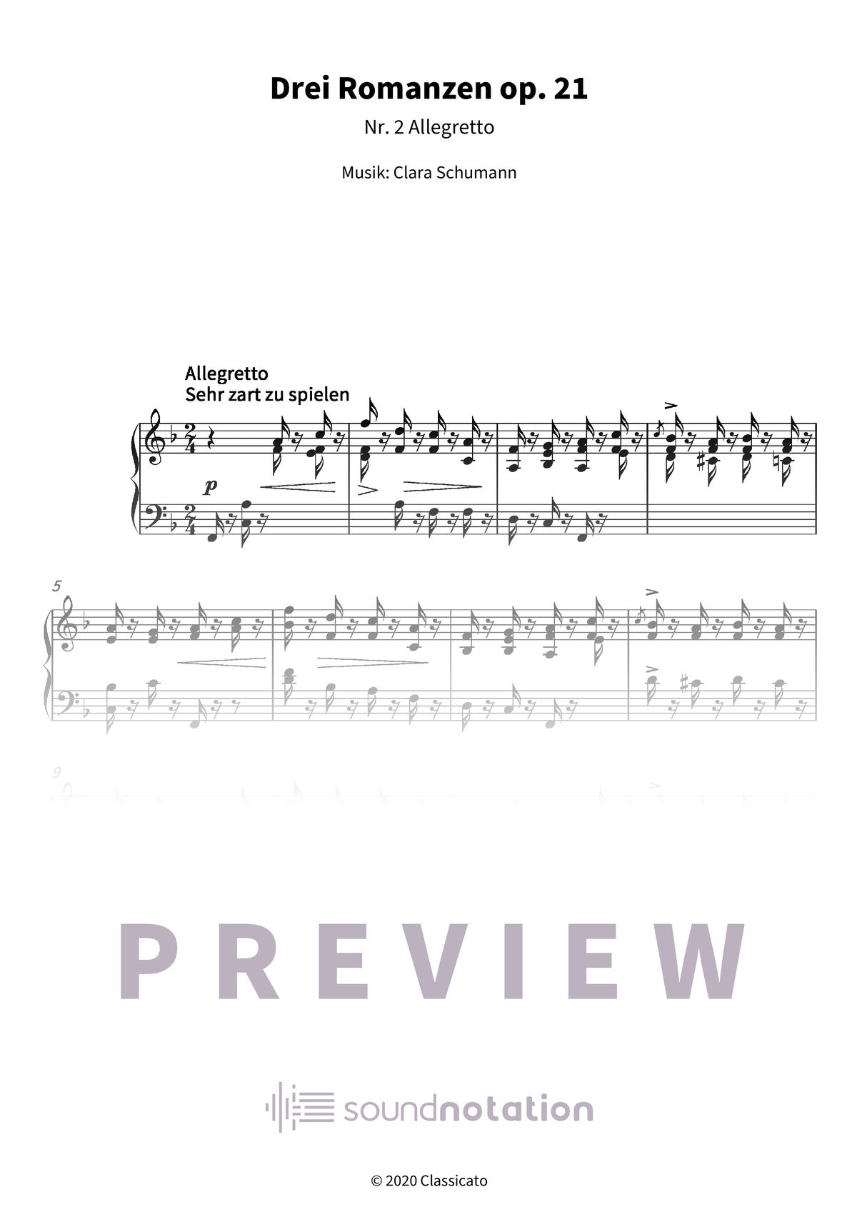 Drei Romanzen op. 21 - Preview Page 1
