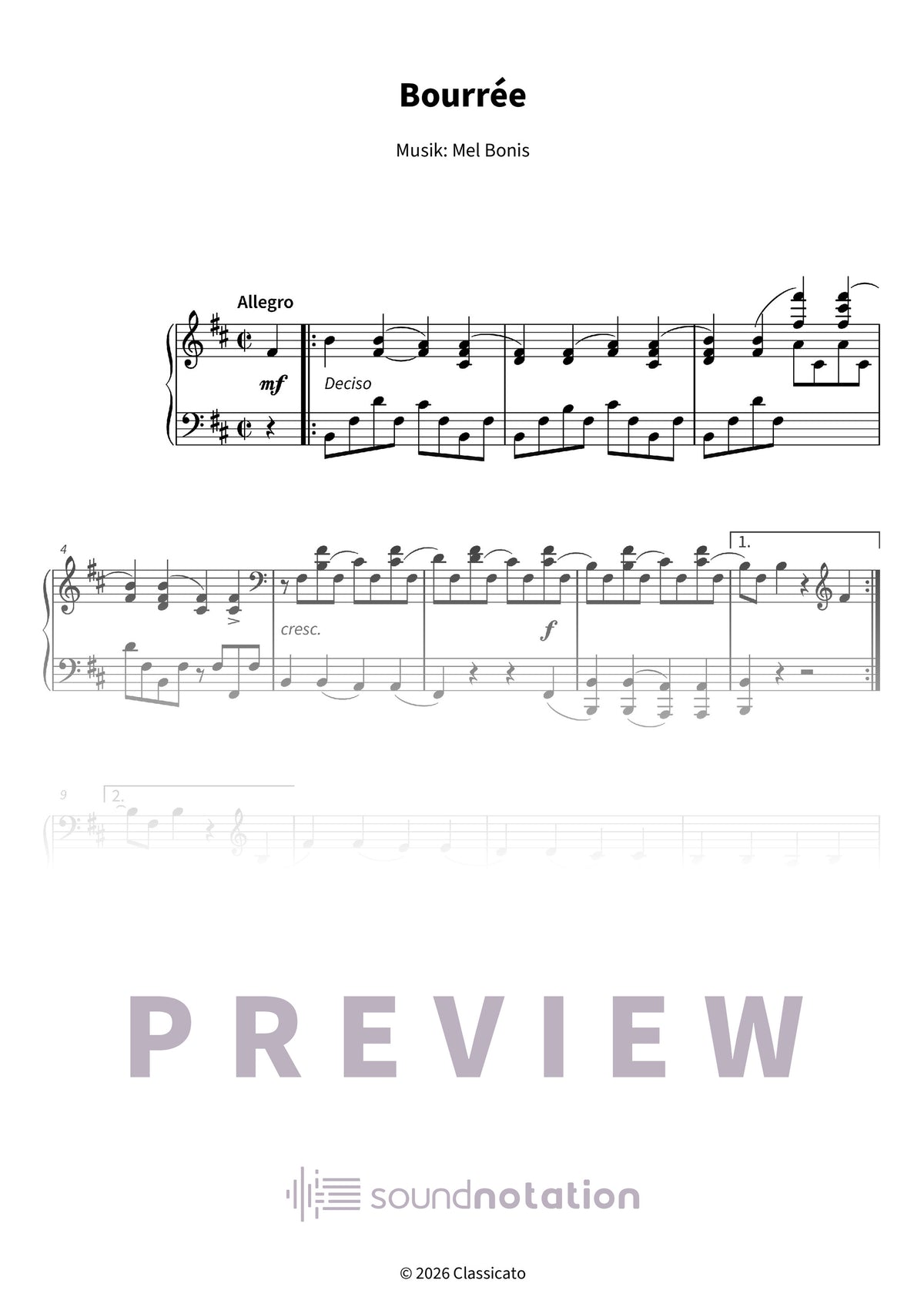 Bourrée - Preview Page 1