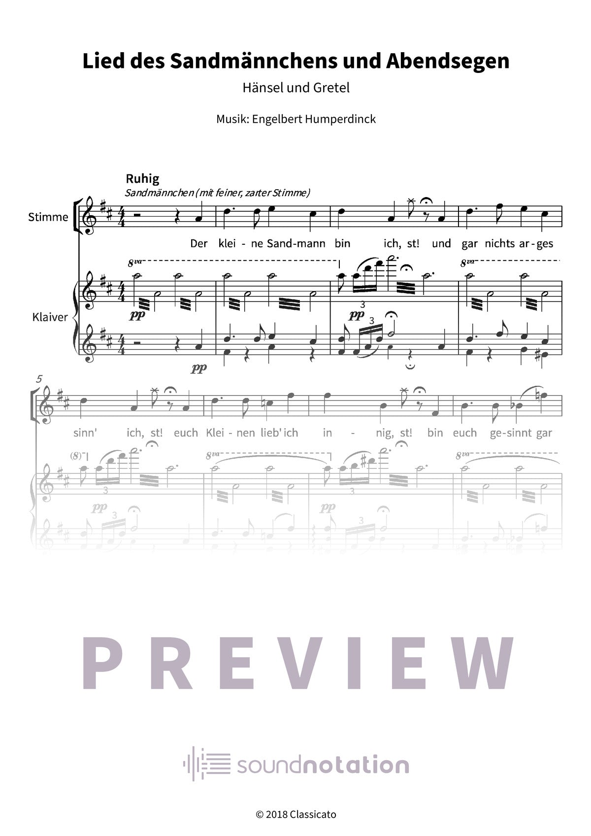 Lied des Sandmännchens und Abendsegen - Preview Page 1