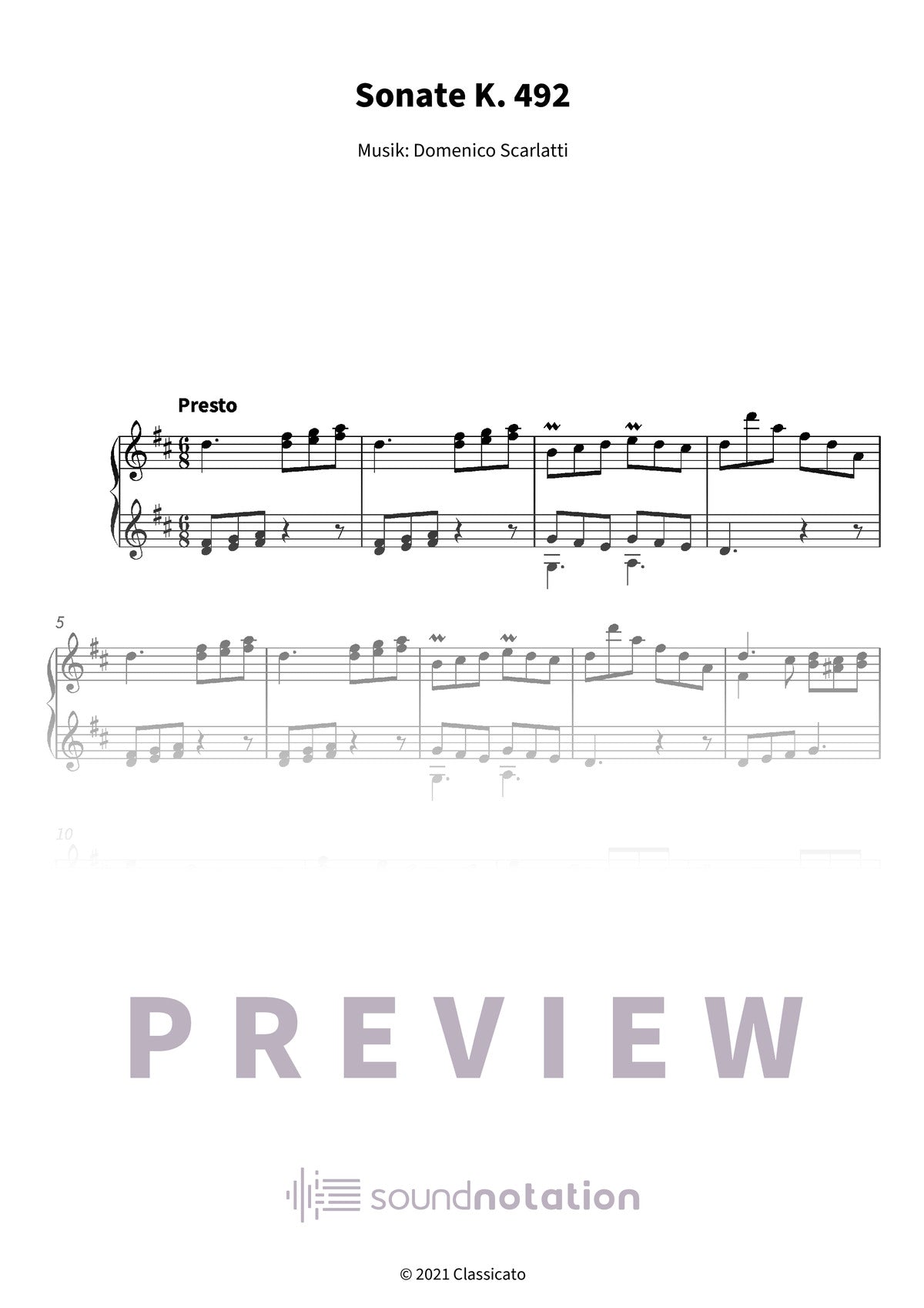 Sonate K. 492 - Preview Page 1