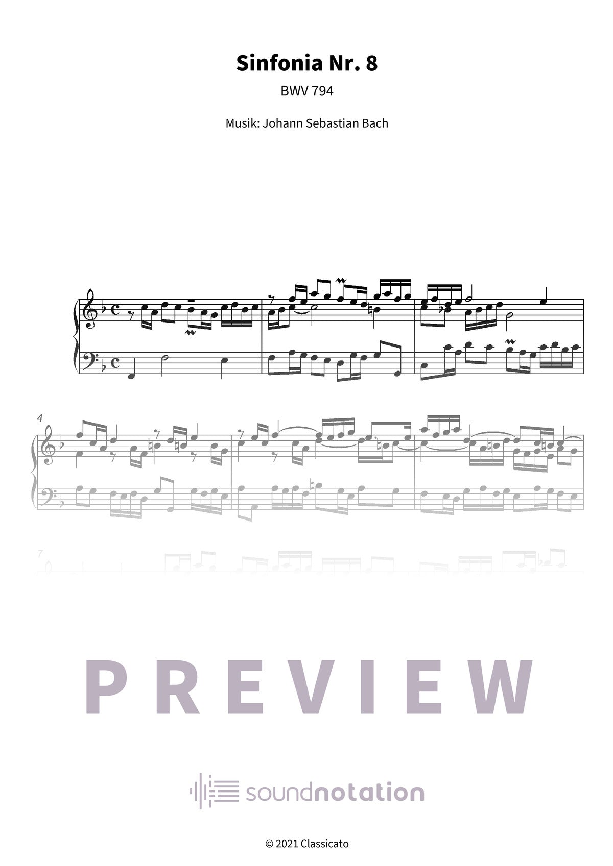 Sinfonia Nr. 8 - Preview Page 1