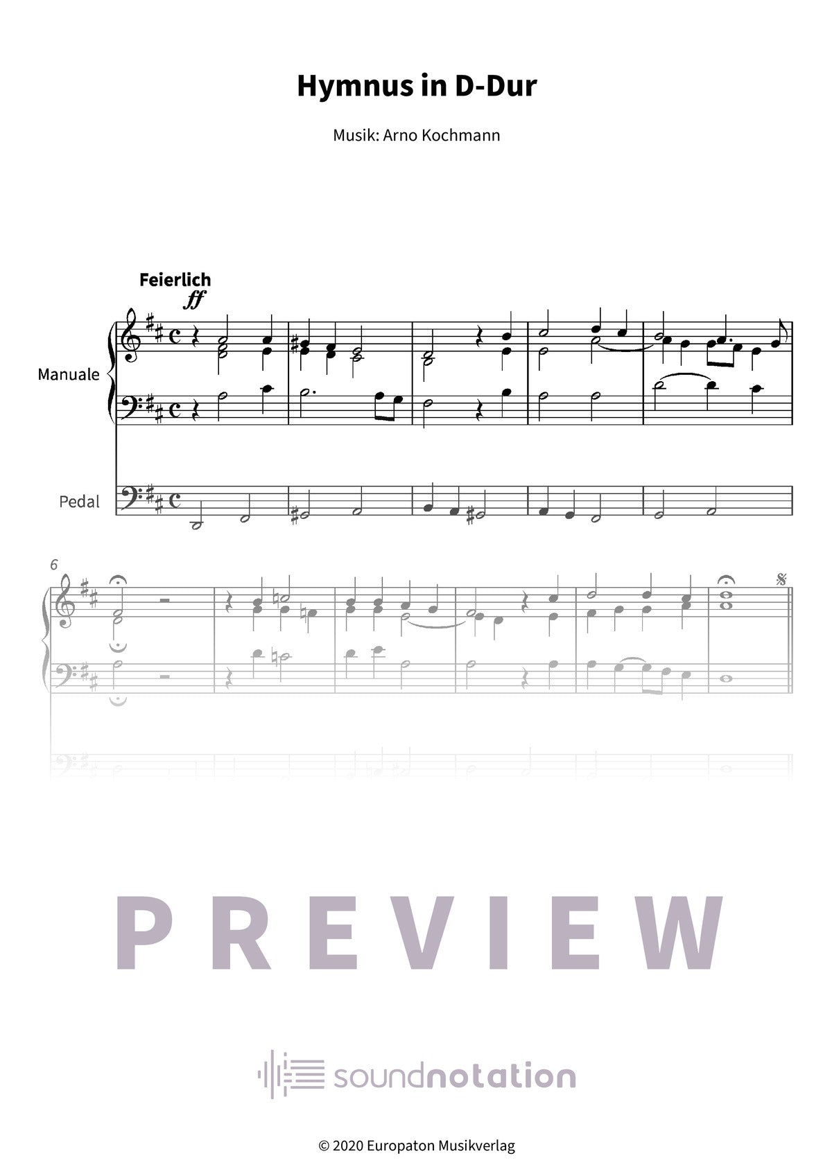 Hymnus in D-Dur - Preview Page 1