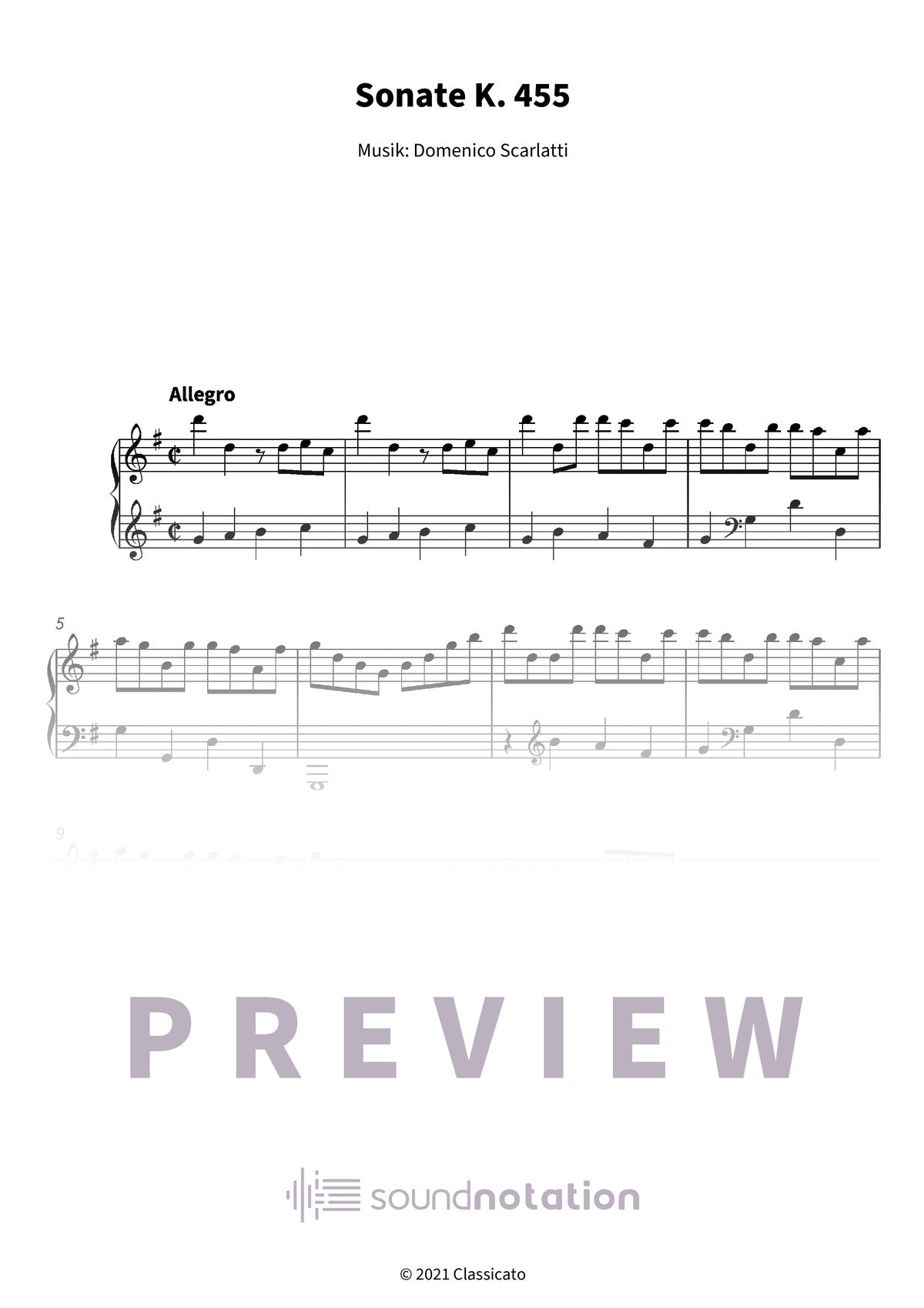 Sonate K. 455 - Preview Page 1
