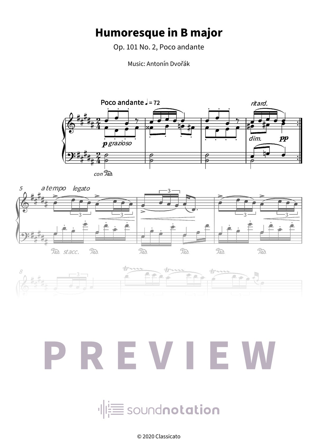 Humoresque in B major - Preview Page 1