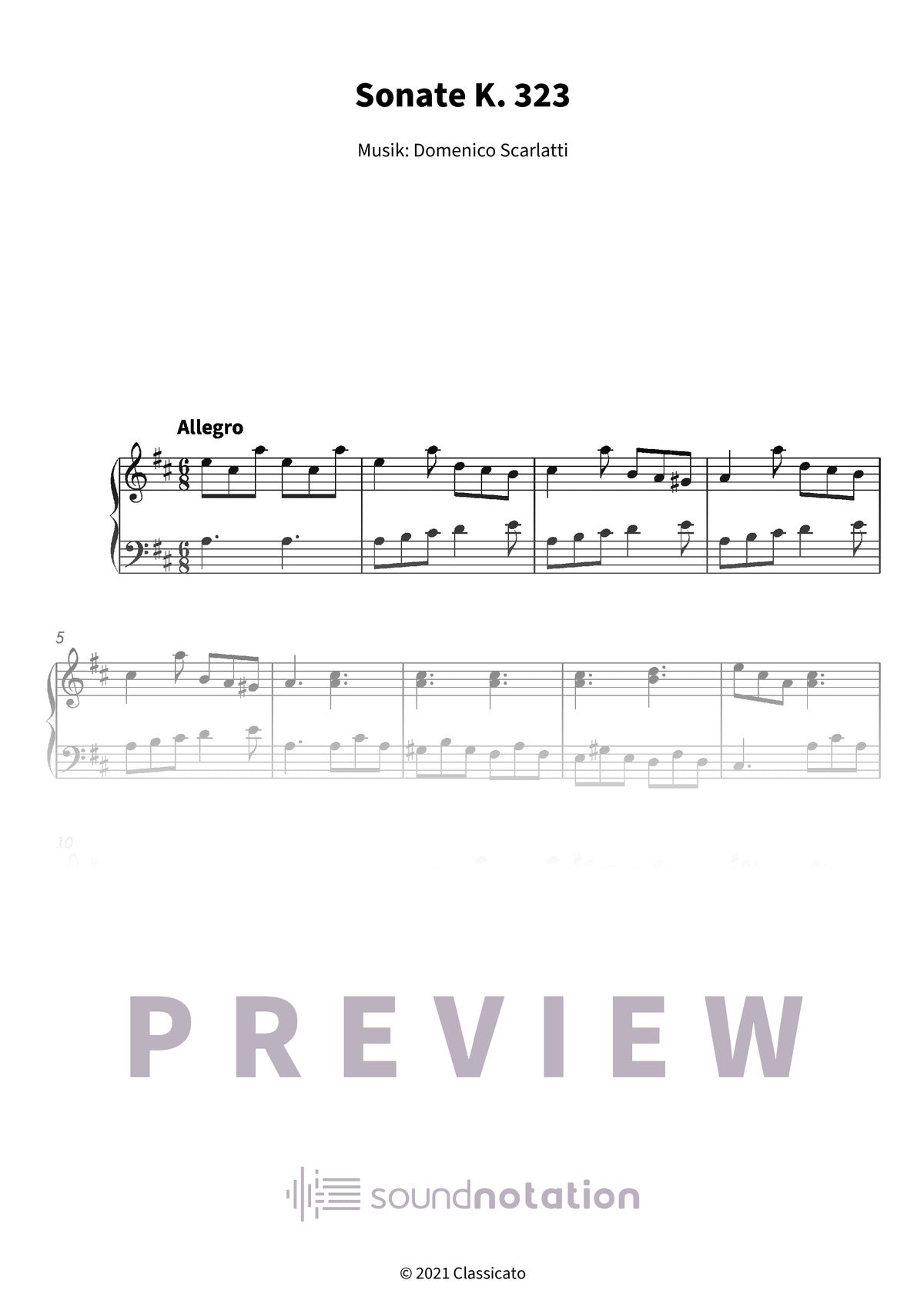 Sonate K. 323 - Preview Page 1