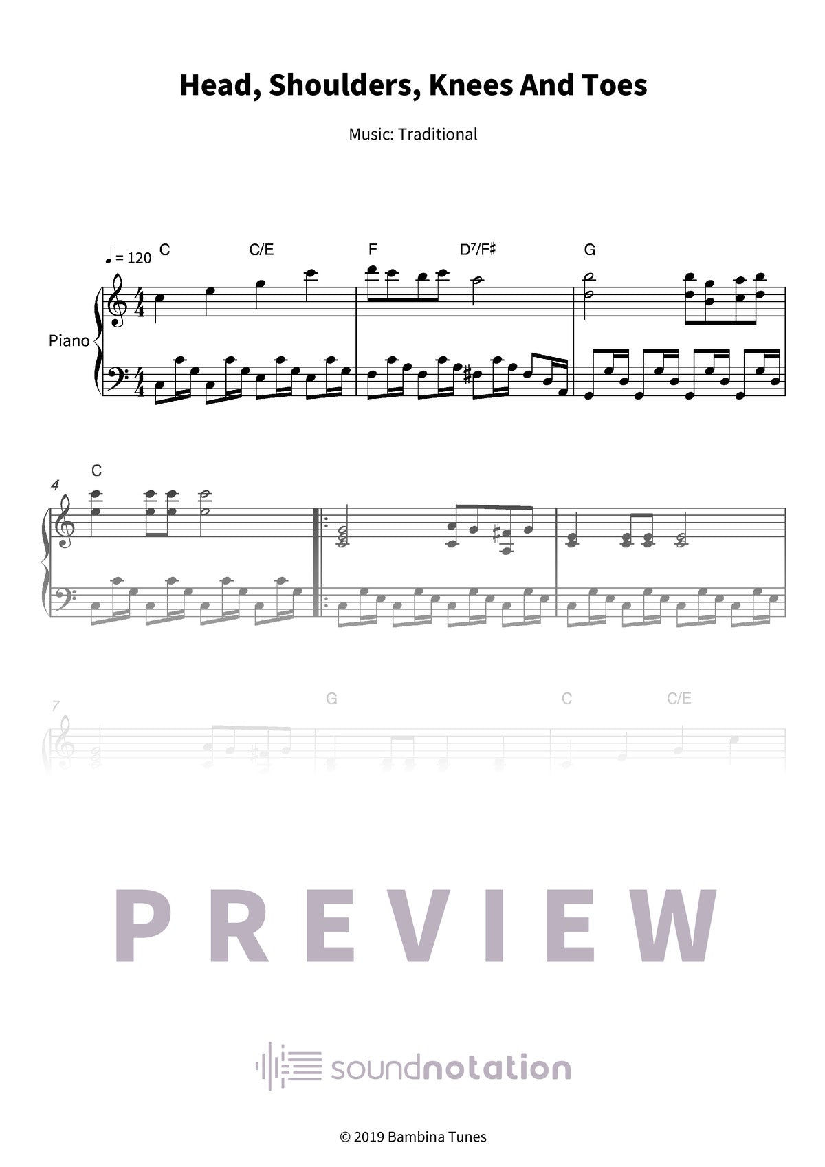 Head, Shoulders, Knees And Toes - Preview Page 1