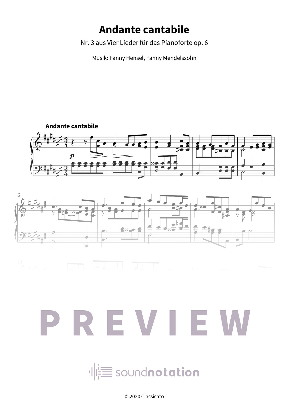 Andante cantabile - Preview Page 1