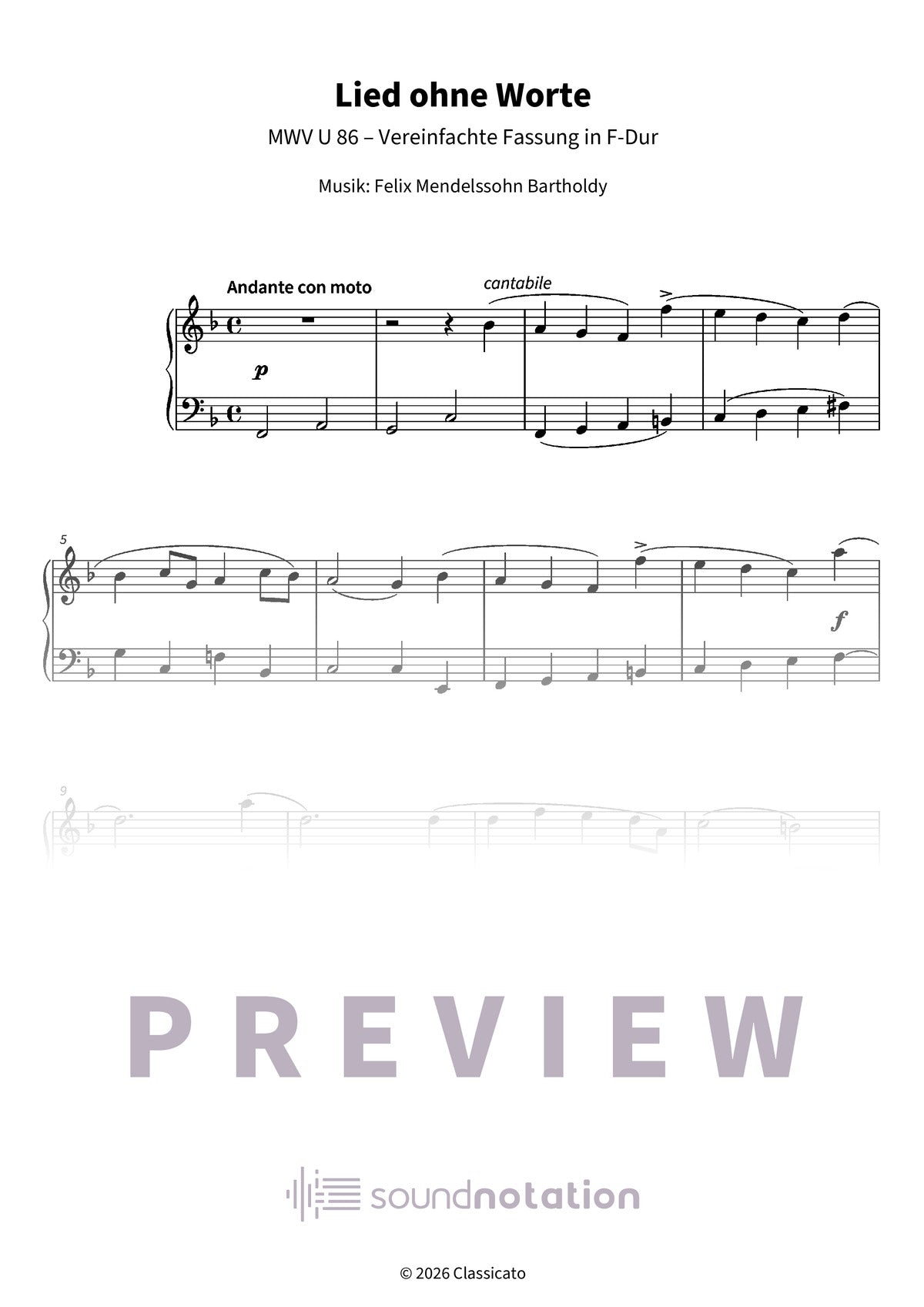 Lied ohne Worte - Preview Page 1