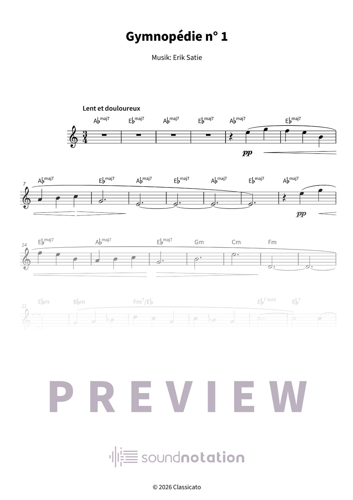 Gymnopédie n° 1 - Preview Page 1