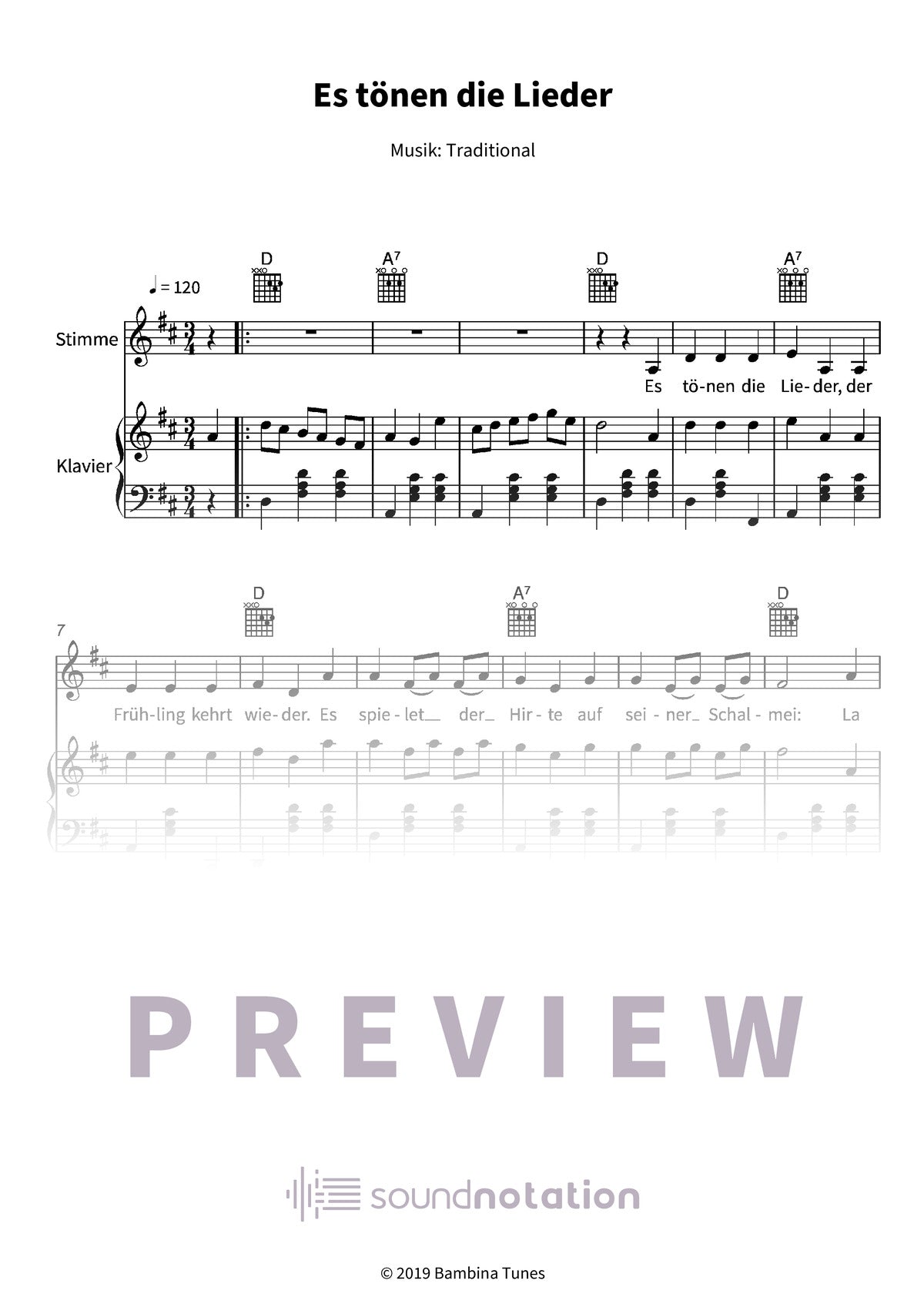 Es tönen die Lieder - Preview Page 1