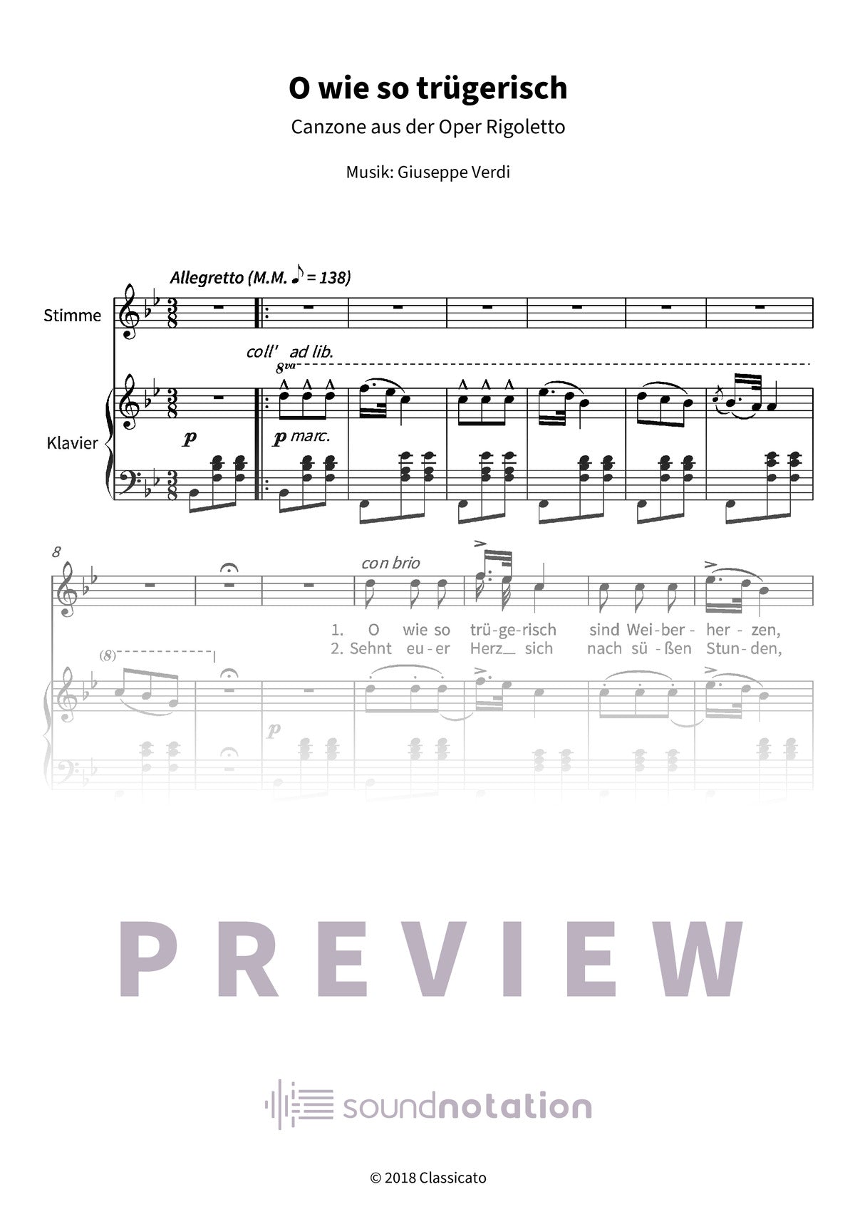 O wie so trügerisch - Preview Page 1