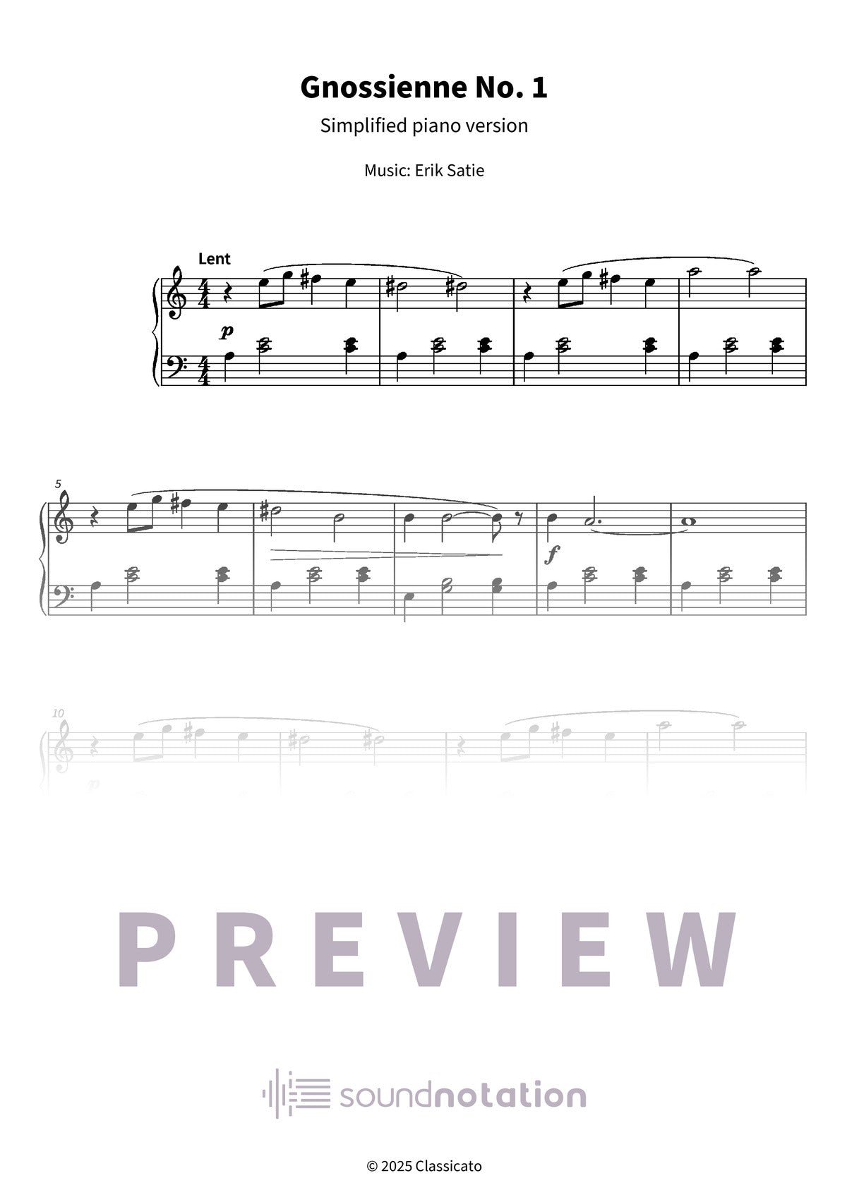 Gnossienne No. 1 - Preview Page 1