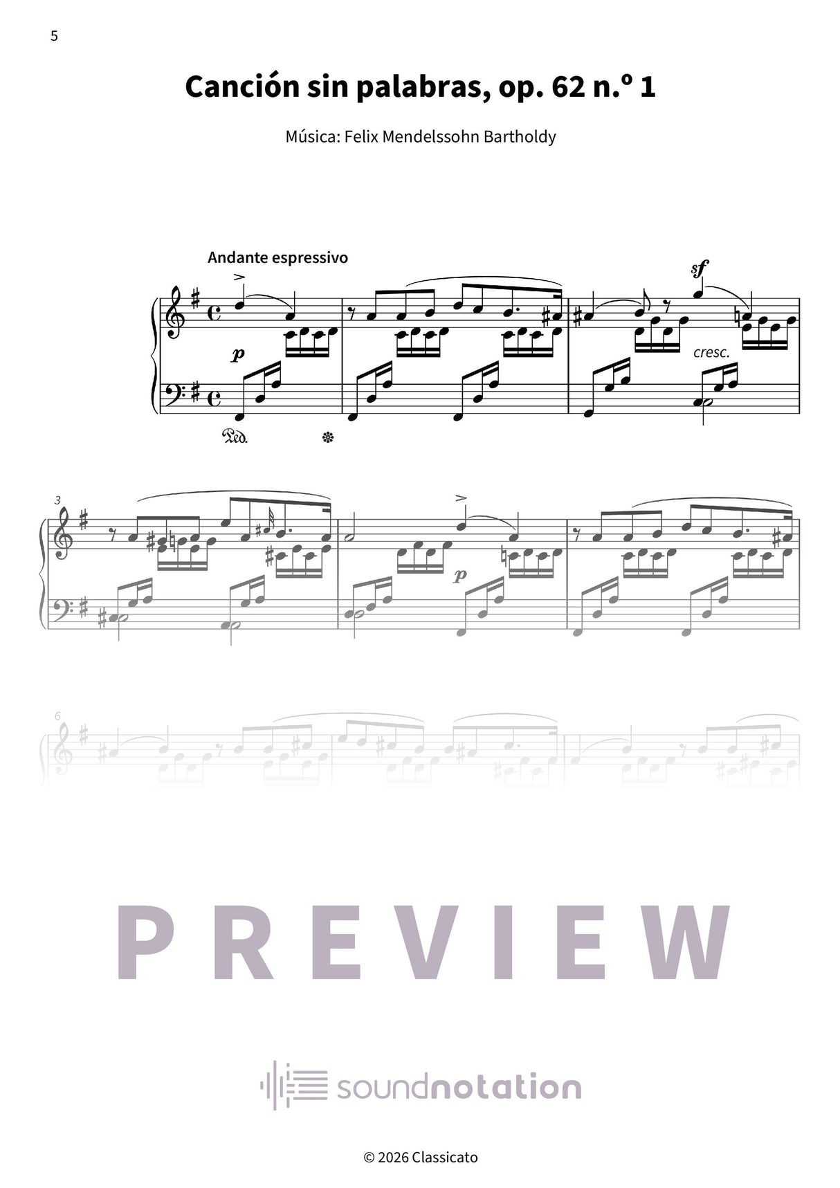 Canciones sin palabras op. 62 - Preview Page 2