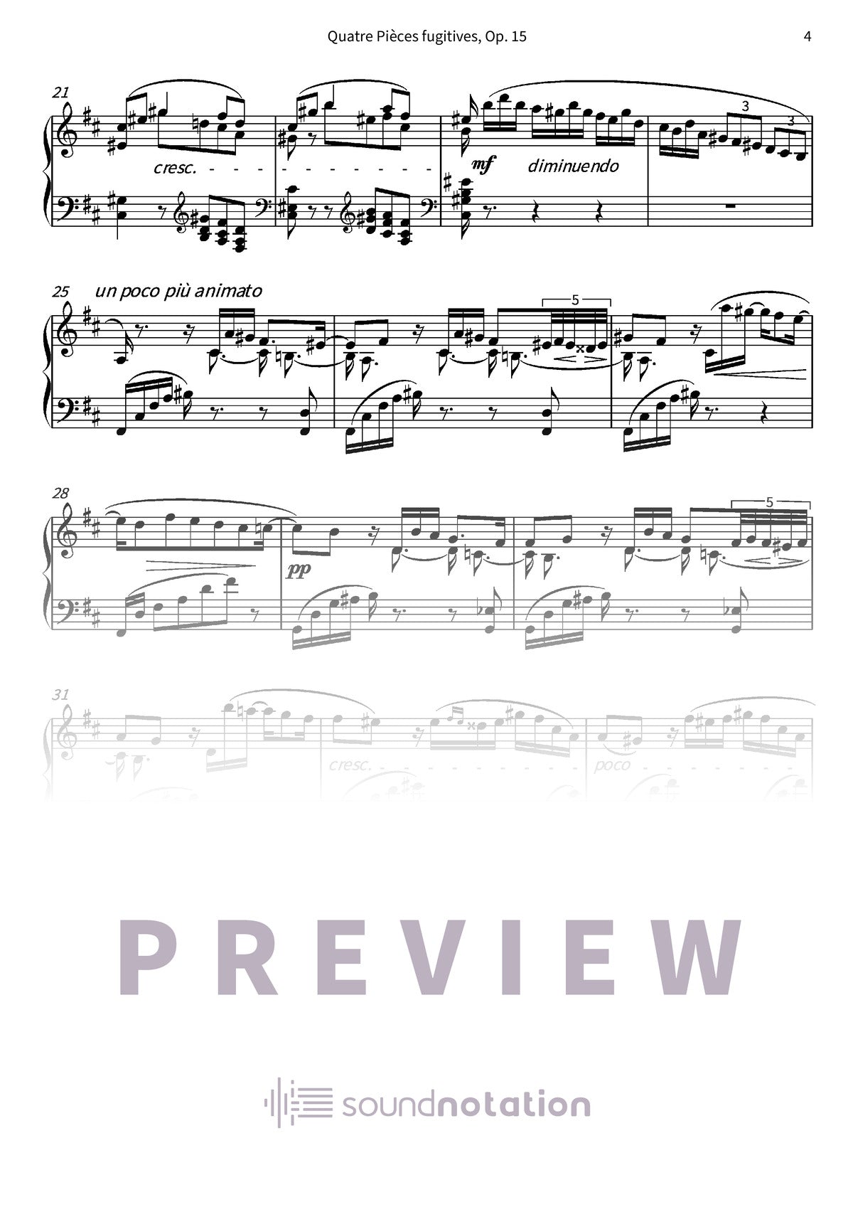 Quatre Pièces fugitives, Op. 15 - Preview Page 2