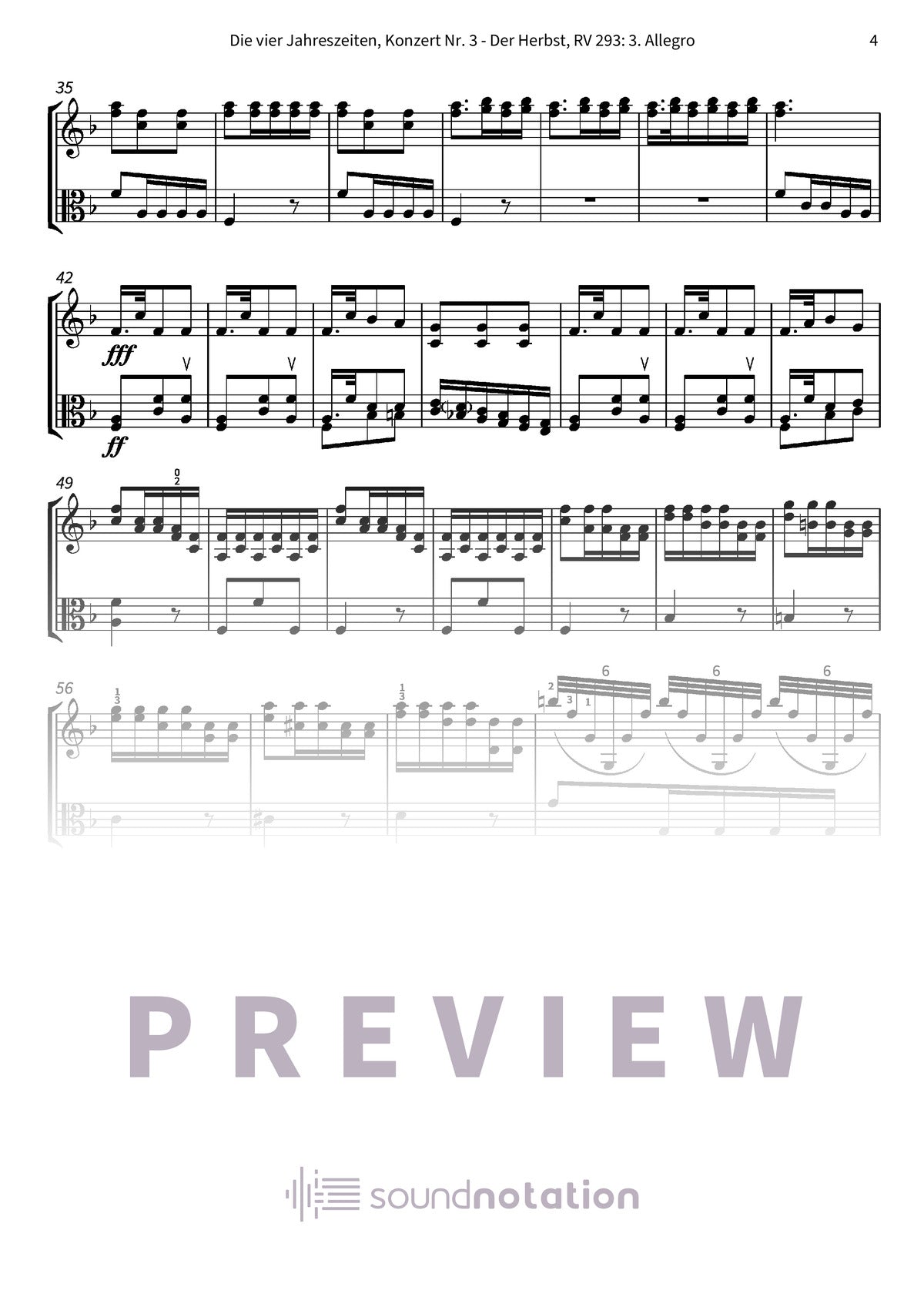 Die vier Jahreszeiten, Konzert Nr. 3 - Der Herbst - Preview Page 2