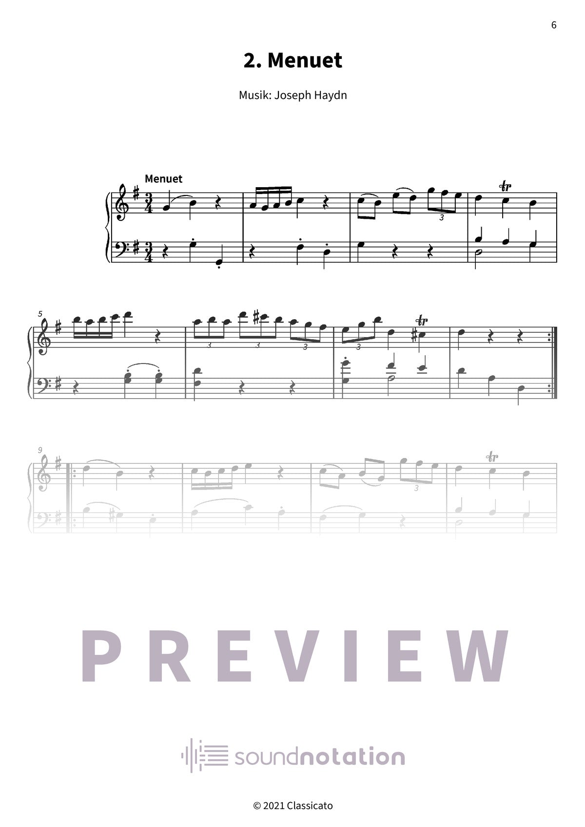 Sonate in G-Dur - Preview Page 2