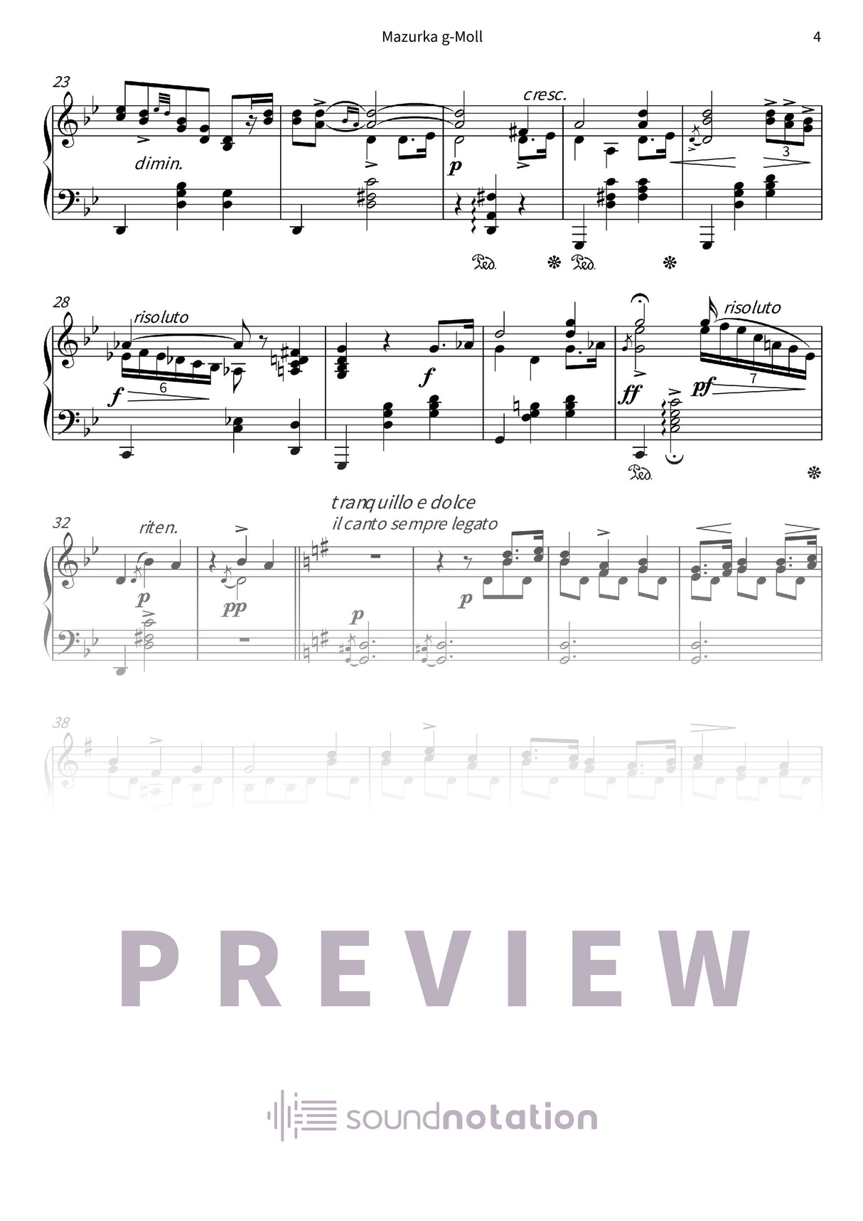 Mazurka g-Moll - Preview Page 2