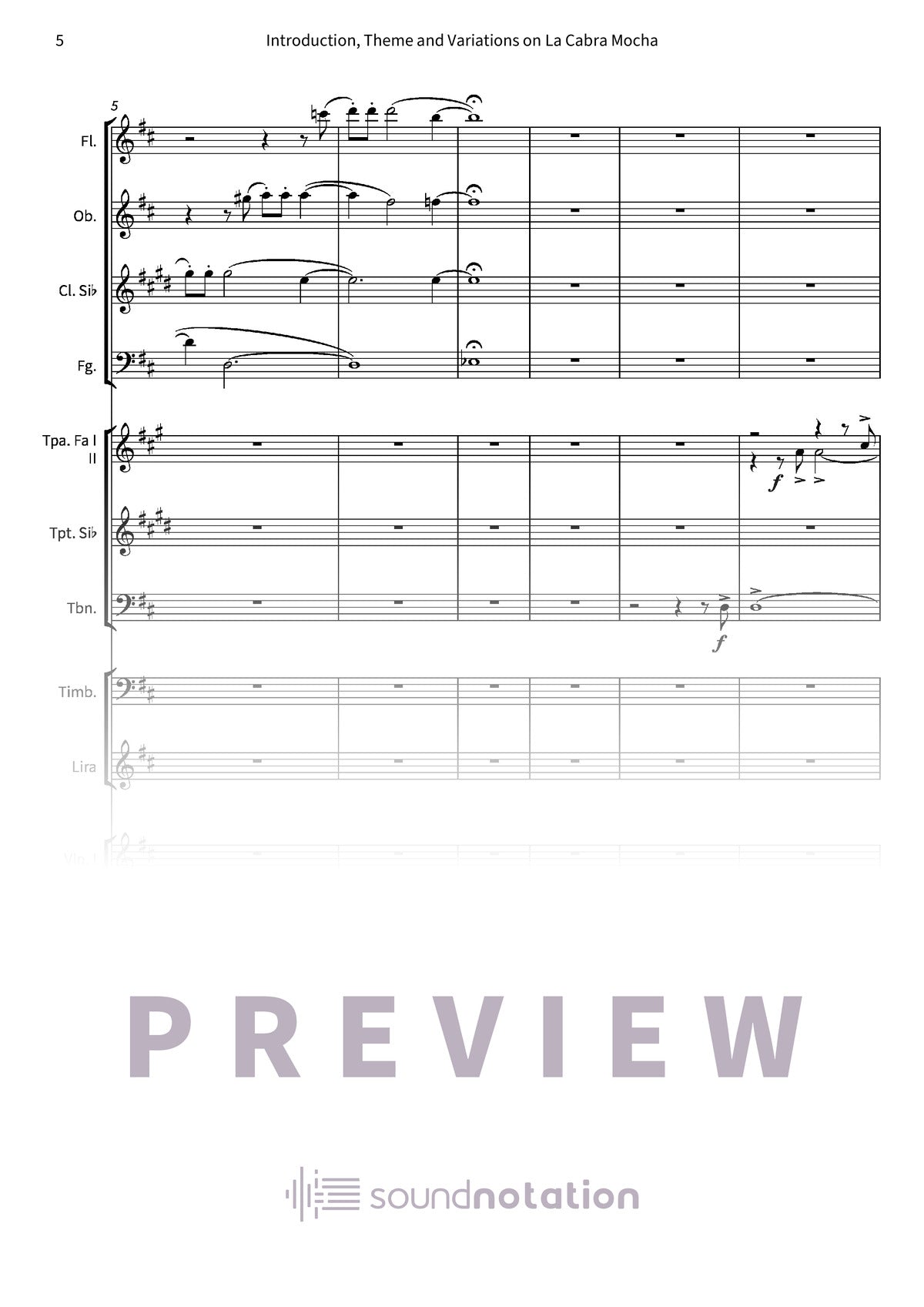 Introduction, Theme and Variations on La Cabra Mocha - Preview Page 2
