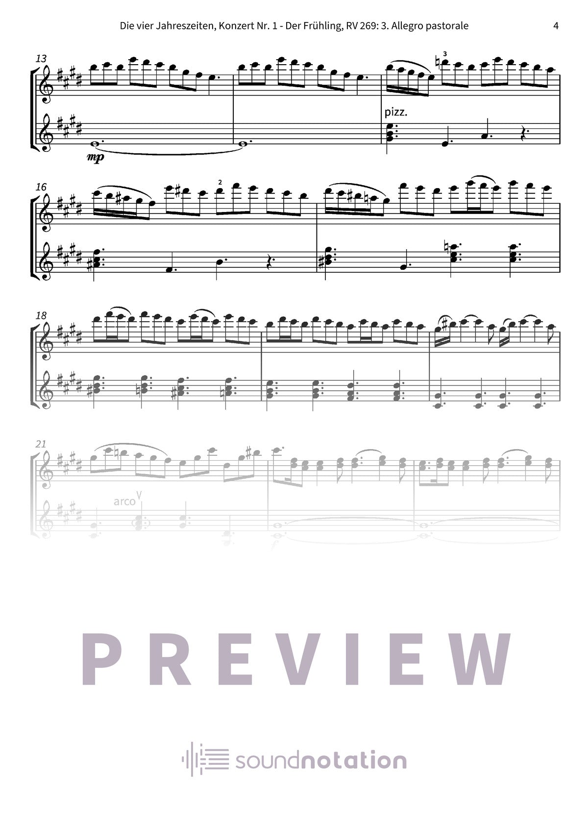 Die vier Jahreszeiten, Konzert Nr. 1 - Der Frühling - Preview Page 2