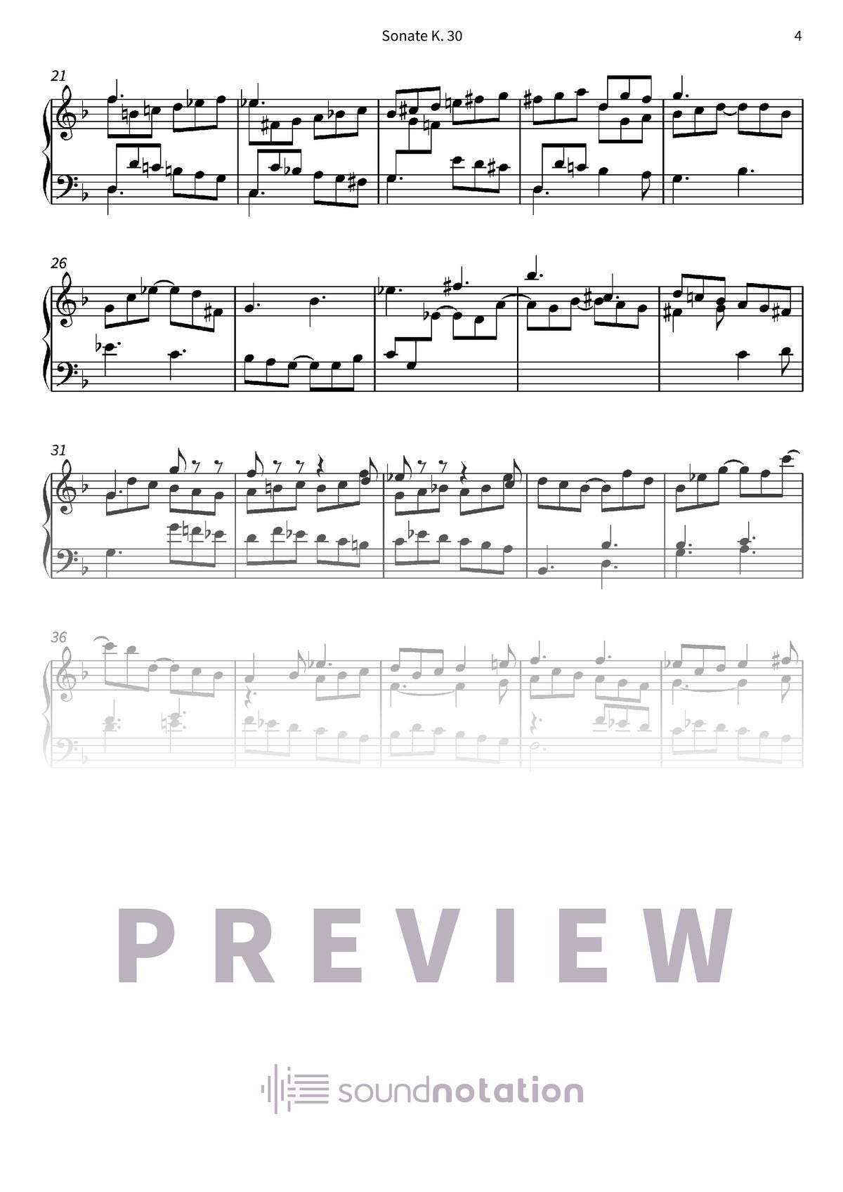 Sonate K. 30 - Preview Page 2