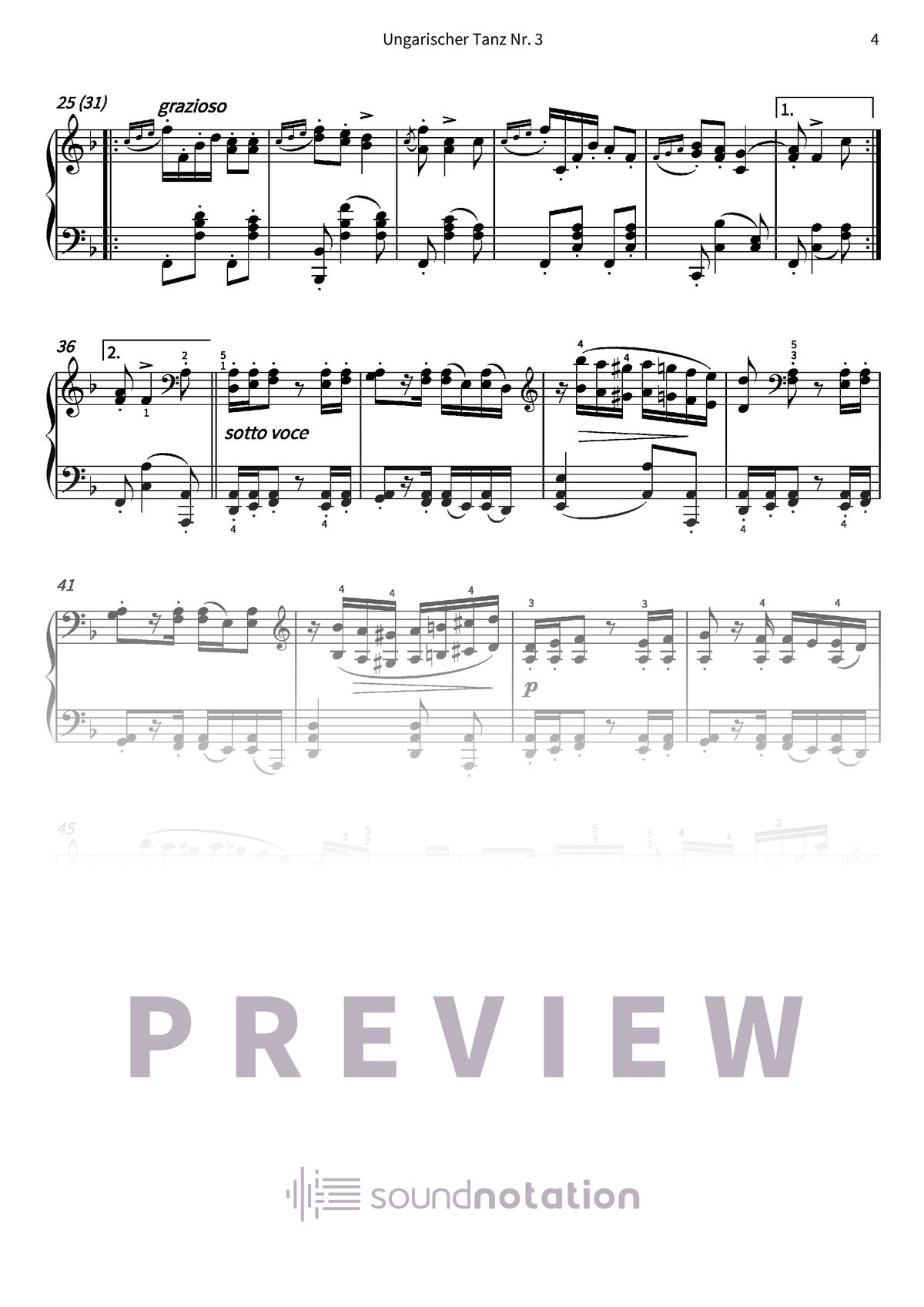 Ungarischer Tanz Nr. 3 - Preview Page 2