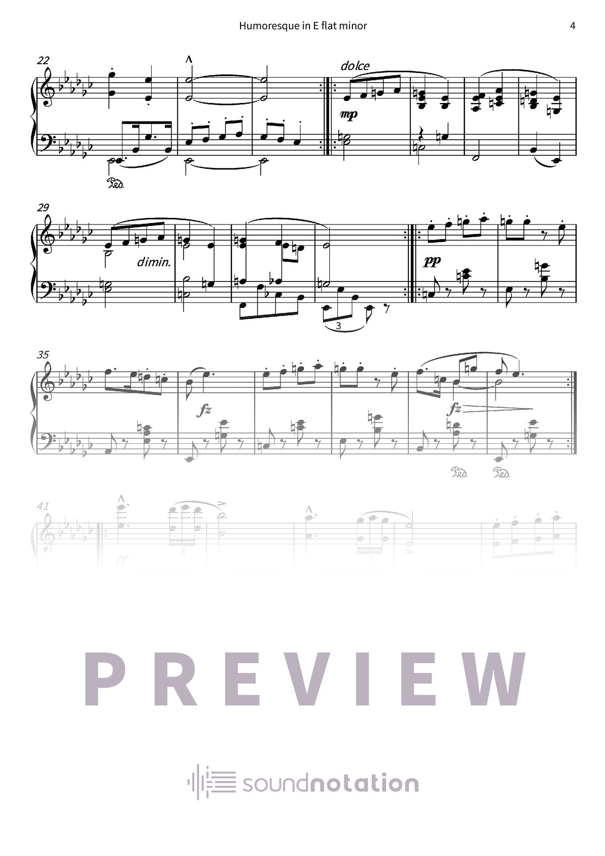 Humoresque in E flat minor - Preview Page 2