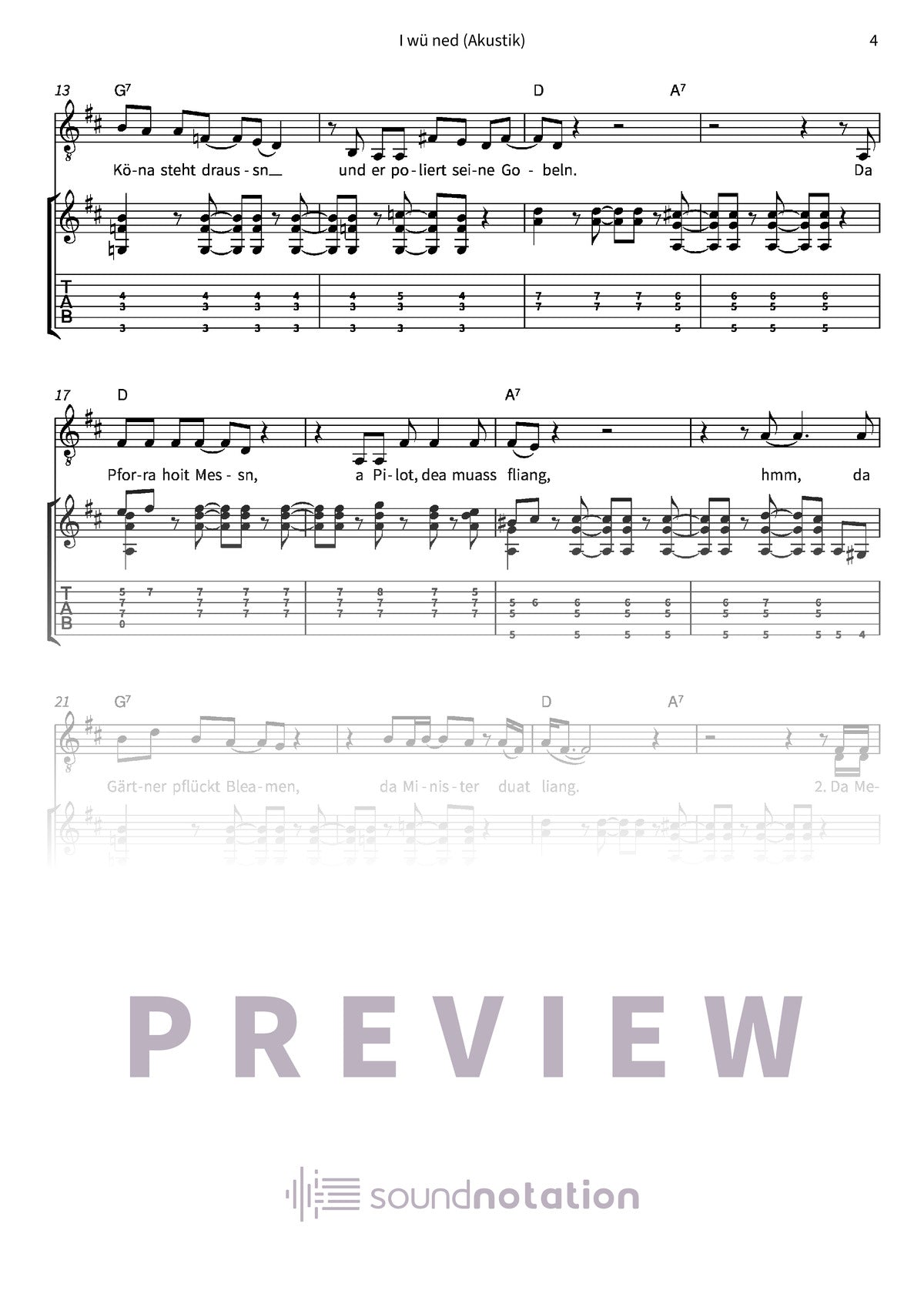 I wü ned (Akustik) - Preview Page 2